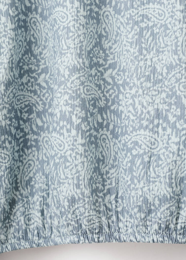 Ruffled printed t-shirt — Blue