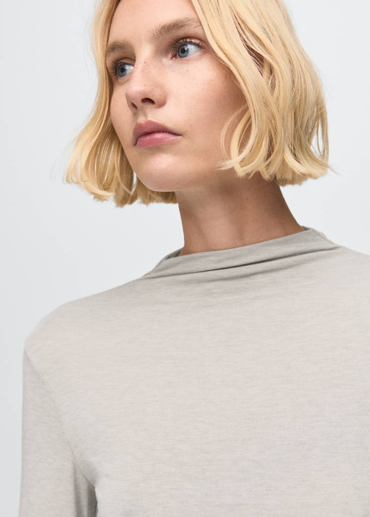 Turtleneck T-shirt — Sand
