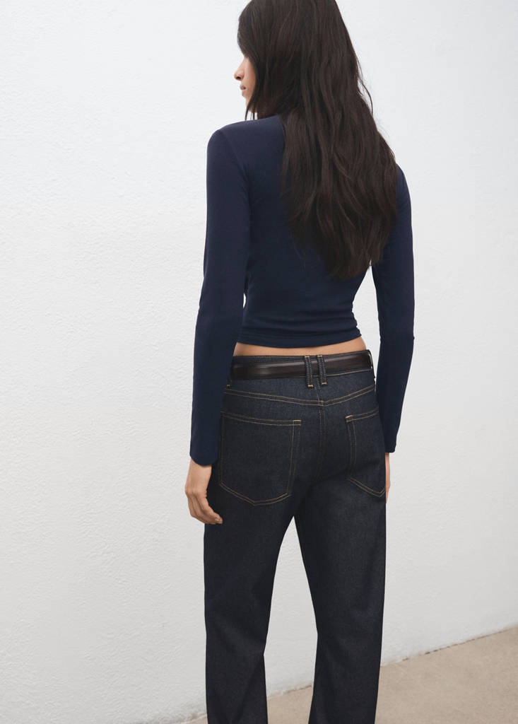 Turtleneck T-shirt — Navy