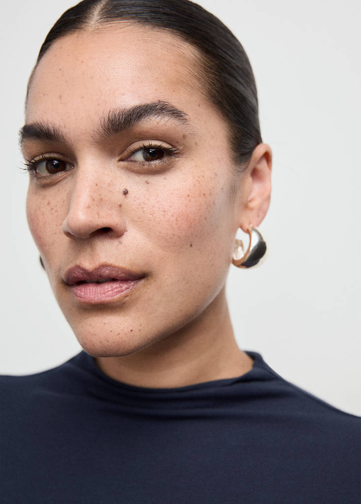 Turtleneck T-shirt — Navy