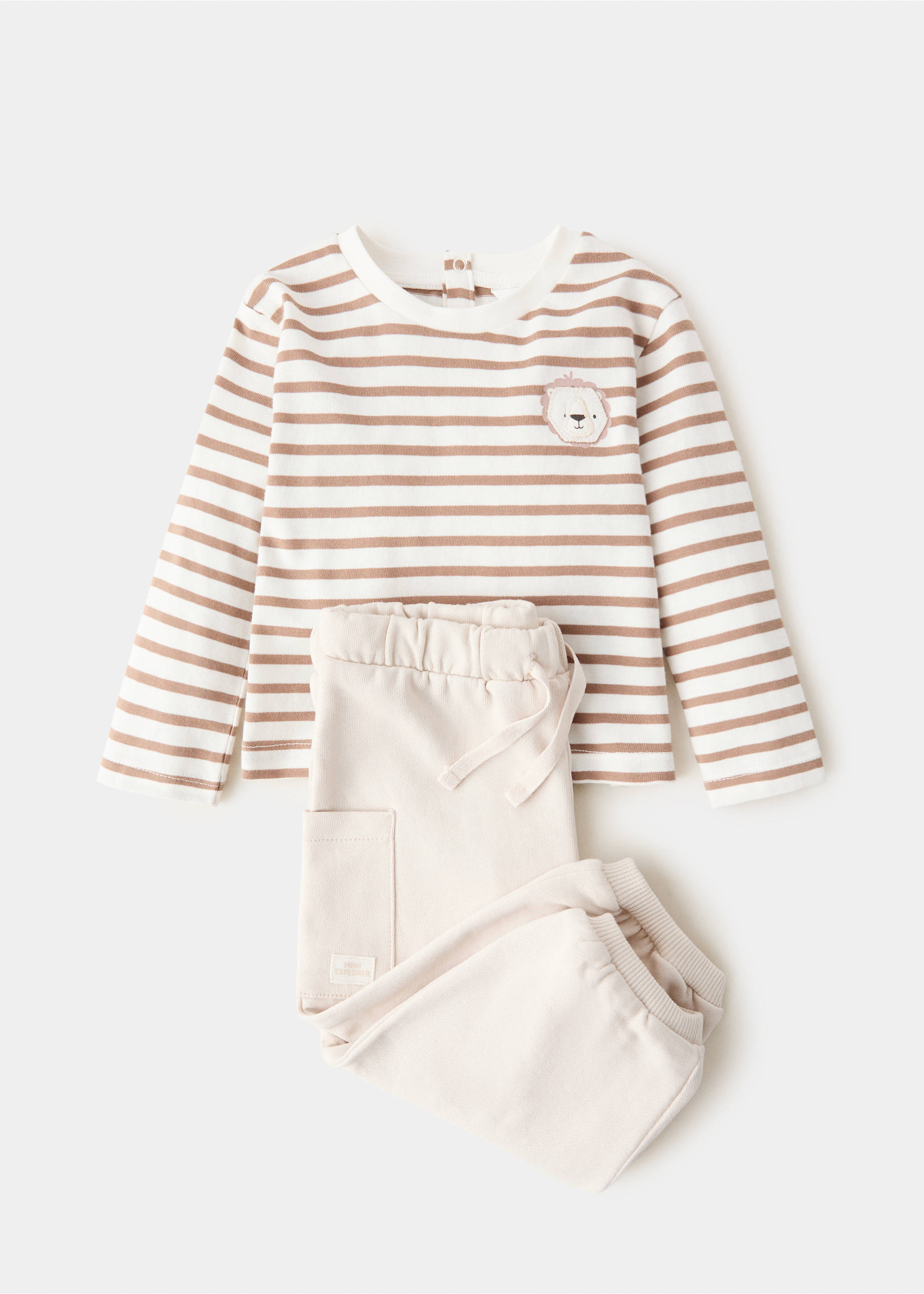 Striped cotton T-shirt - Details of the article 0, Off White. Ref: 27001349-00.