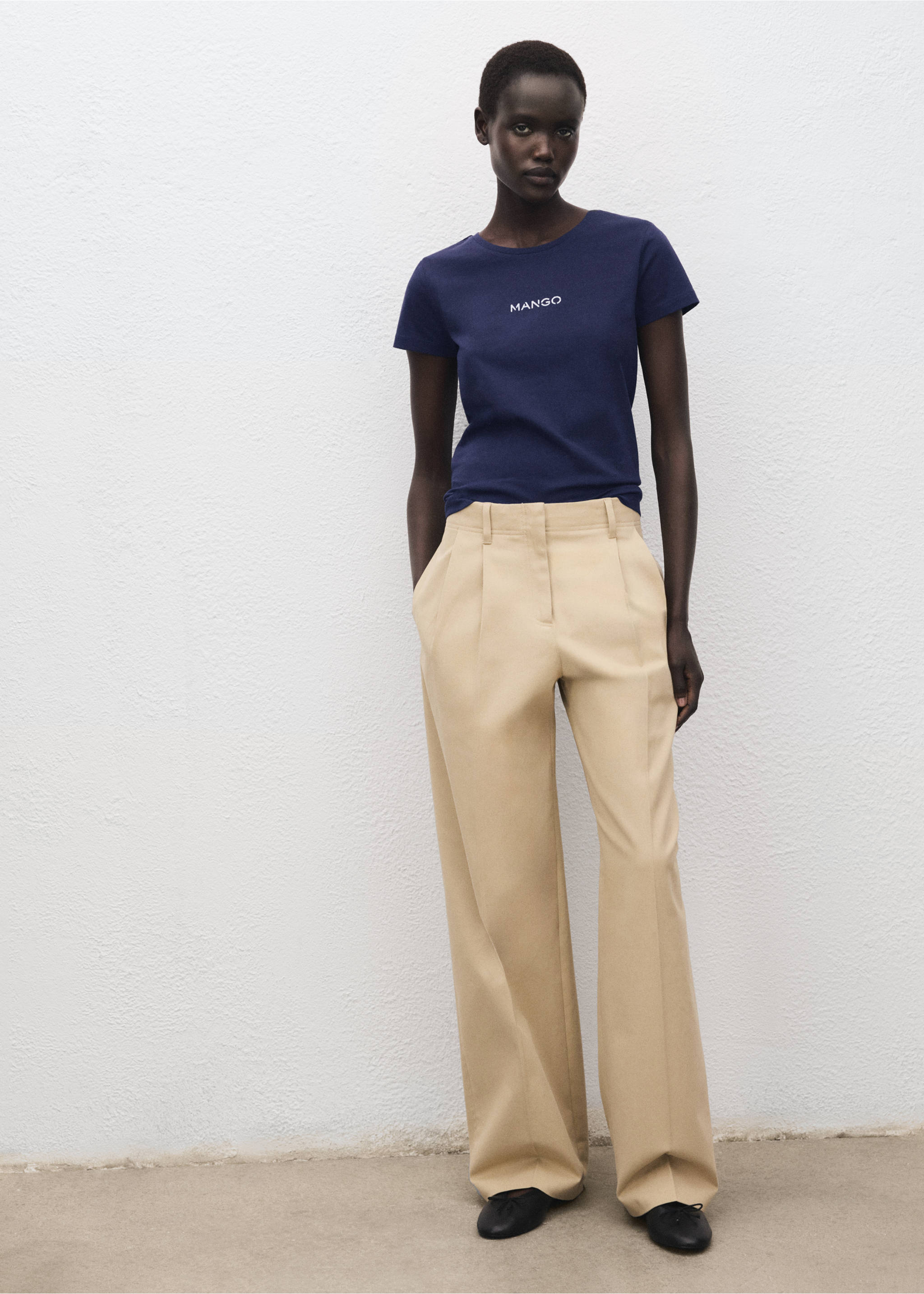 Хлопковая майка с логотипом - Общий план, Глубокий темно-синий. Ref: 27001350-00.