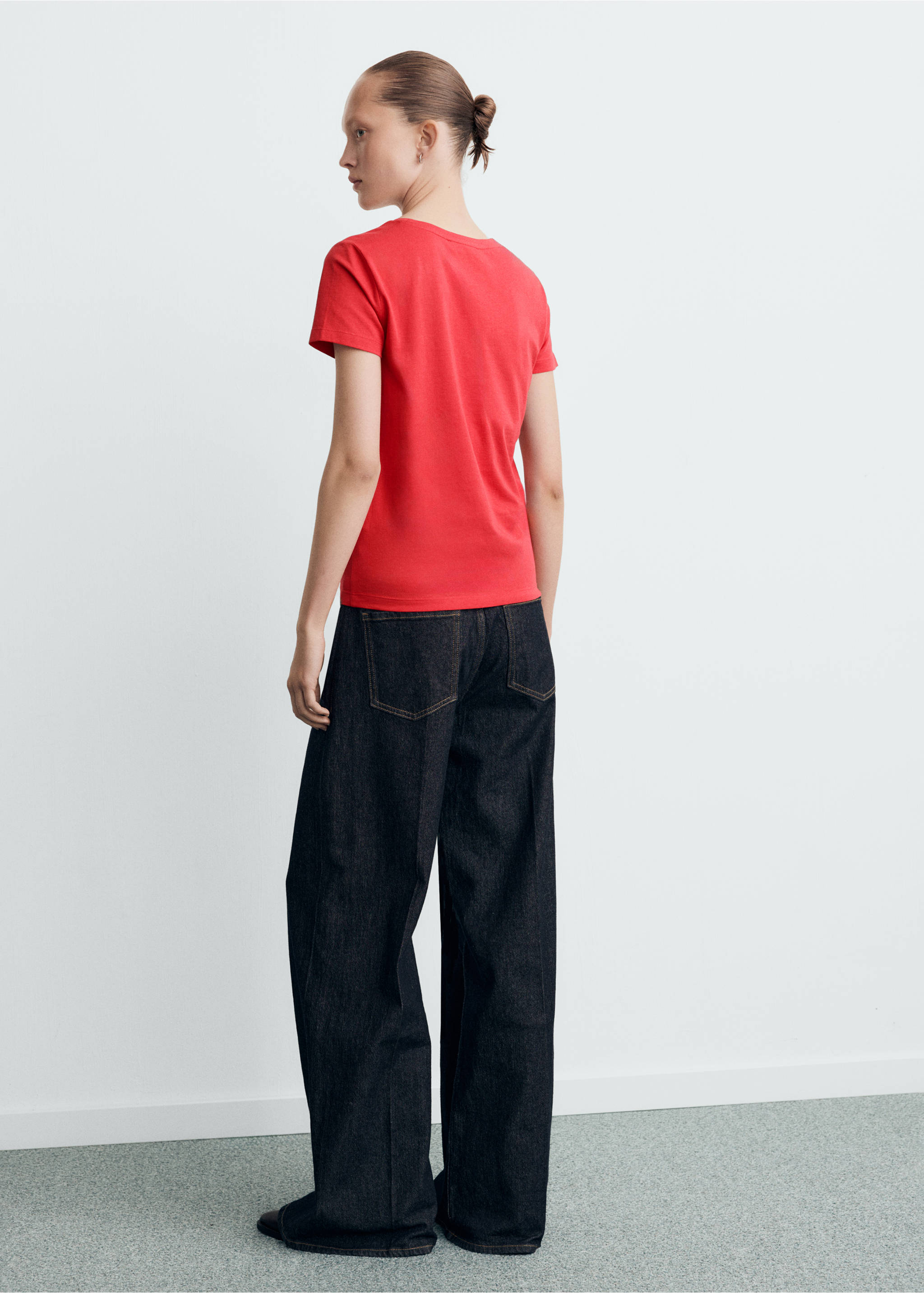 Logo cotton T-shirt - Reverse of the article, Red. Ref: 27001350-00.