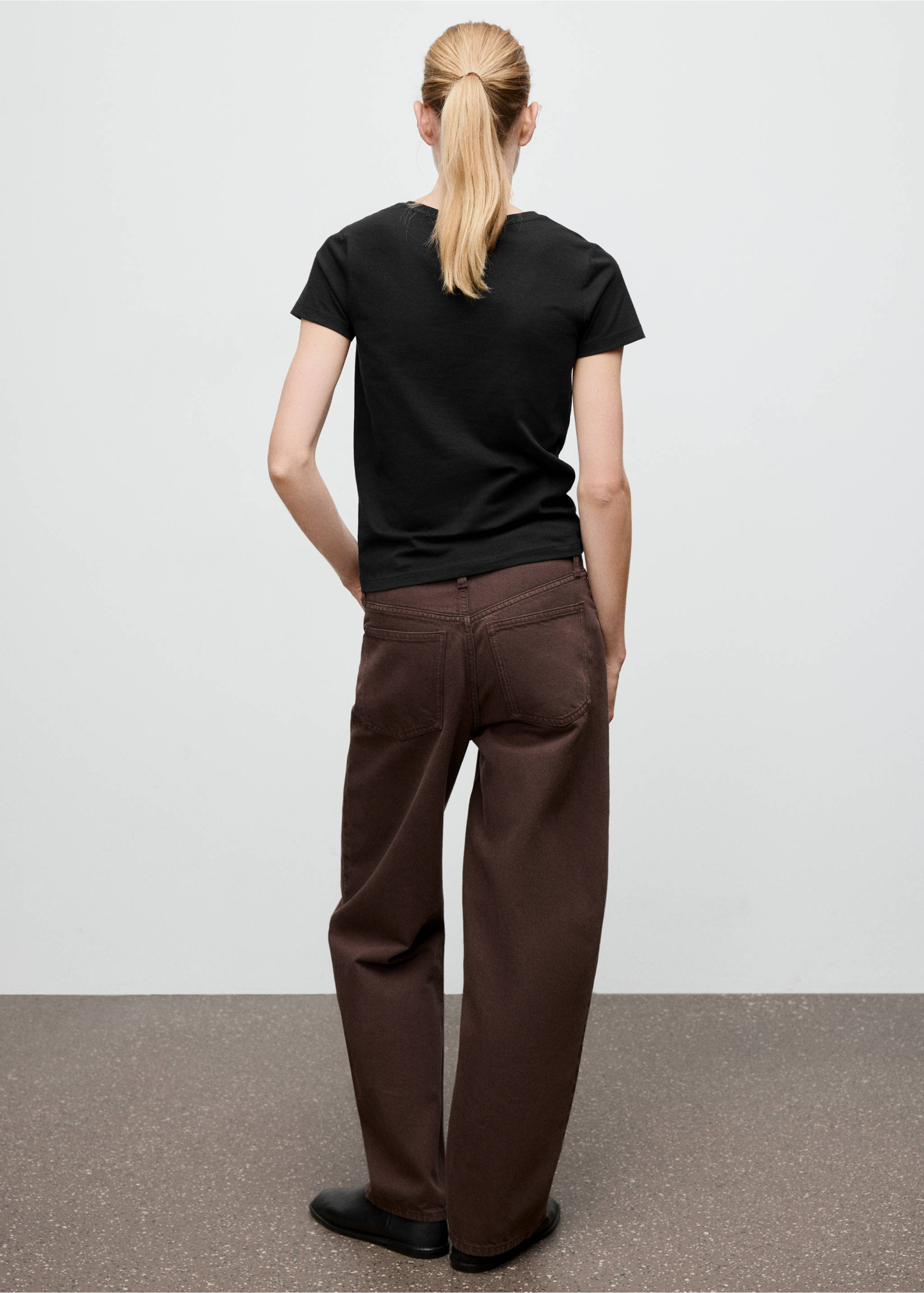 T-shirt logo en coton - Verso de l’article, Noir. Ref: 27001350-00.