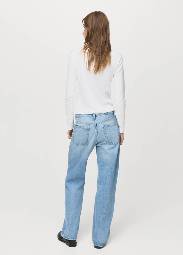 Long sleeve cotton t-shirt — White