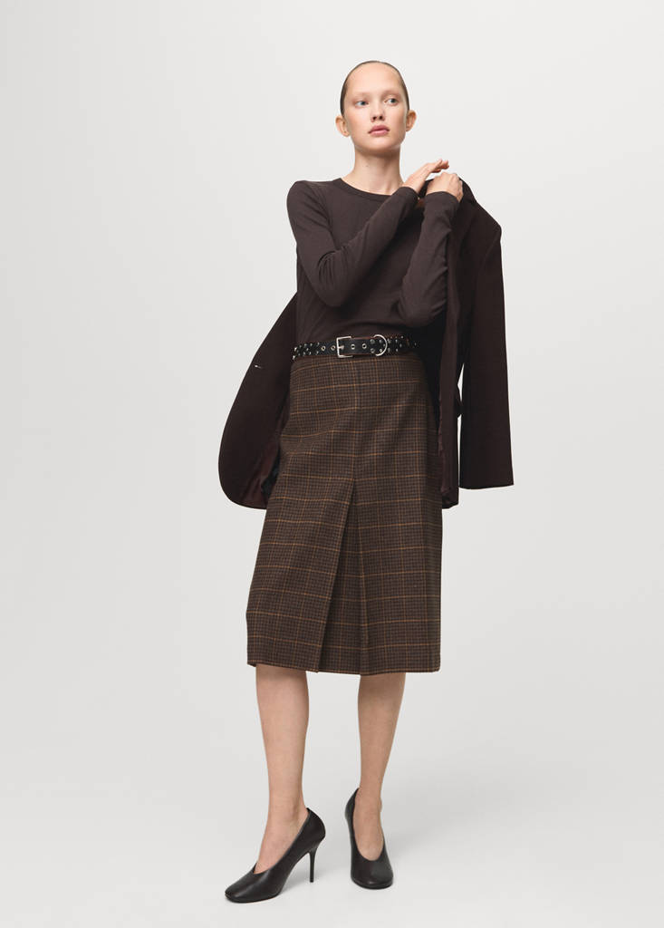 Long sleeve cotton t-shirt — Brown