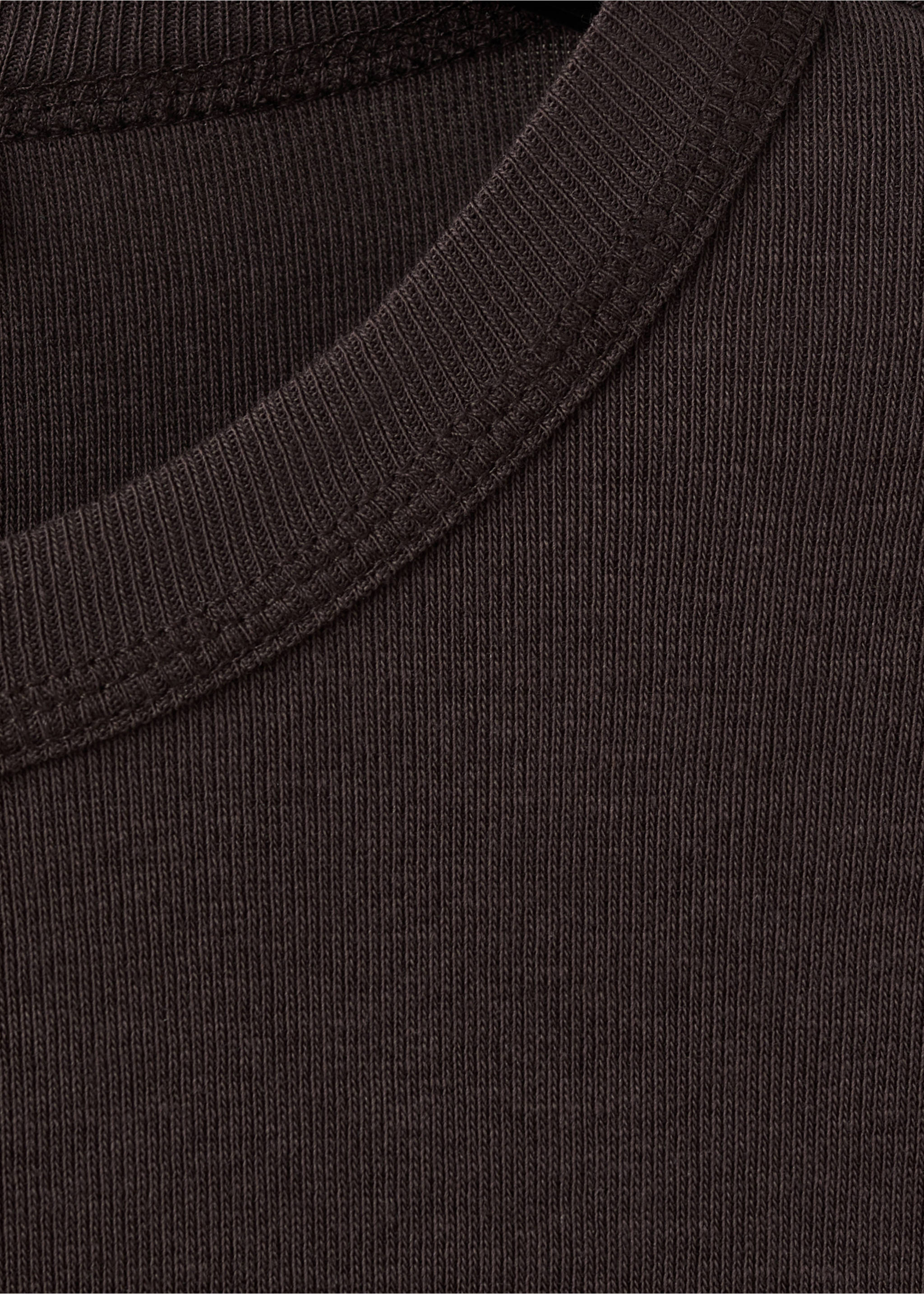 Long sleeve cotton t-shirt - Details of the article 8, Brown. Ref: 27001352-00.