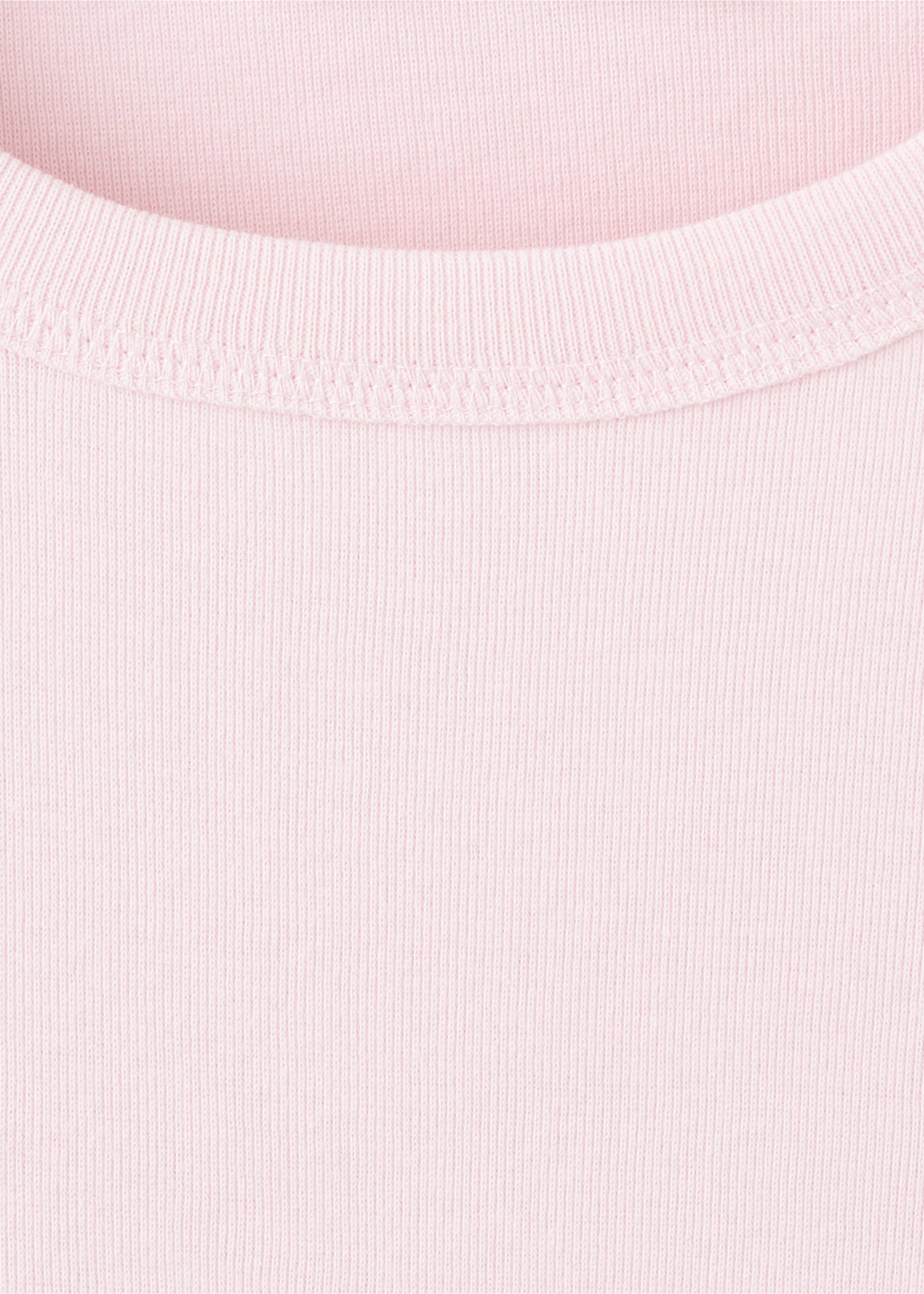 Long sleeve cotton t-shirt - Details of the article 8, Pastel Pink. Ref: 27001352-00.