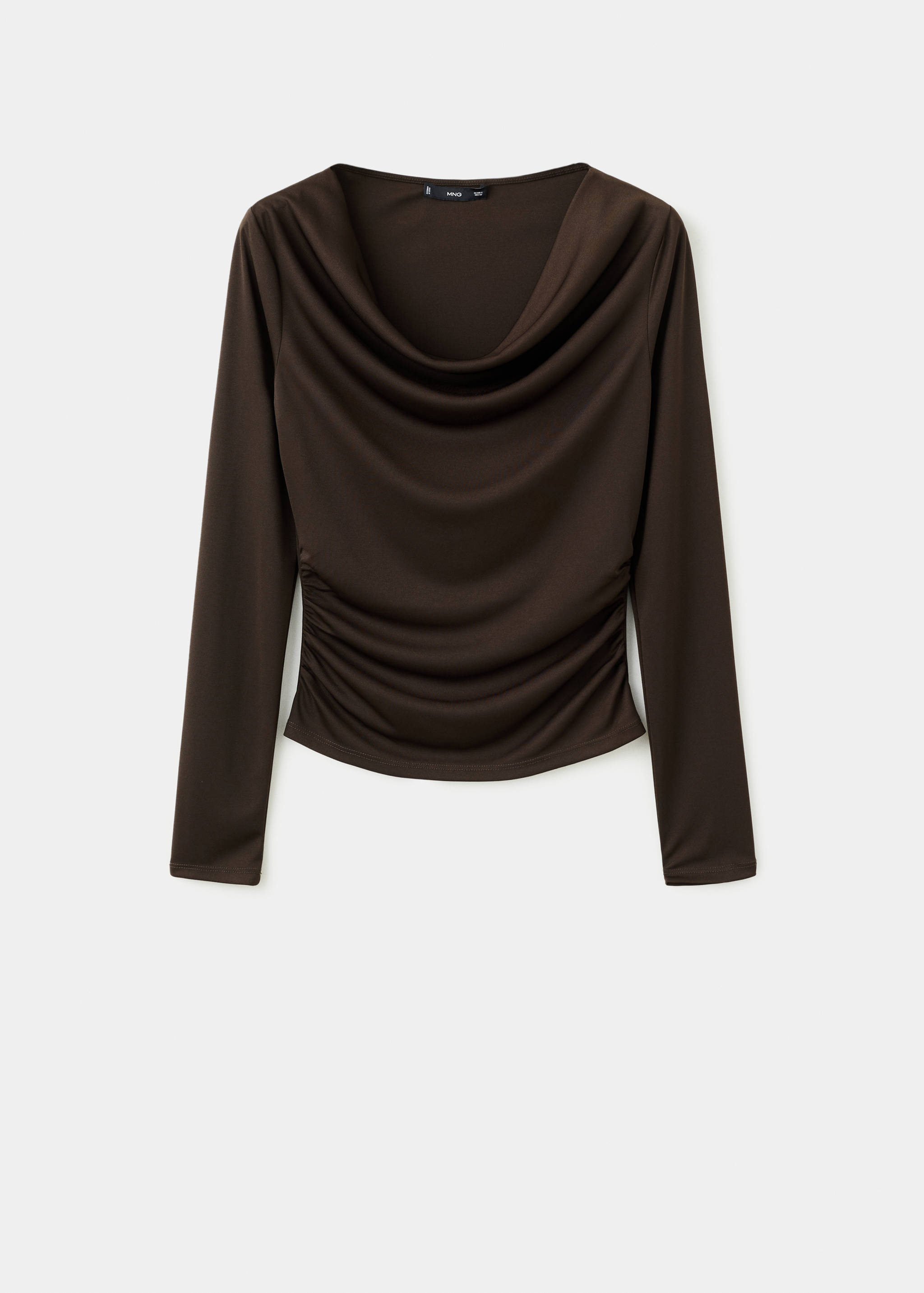 Fitted top with draped neckline - Article without model