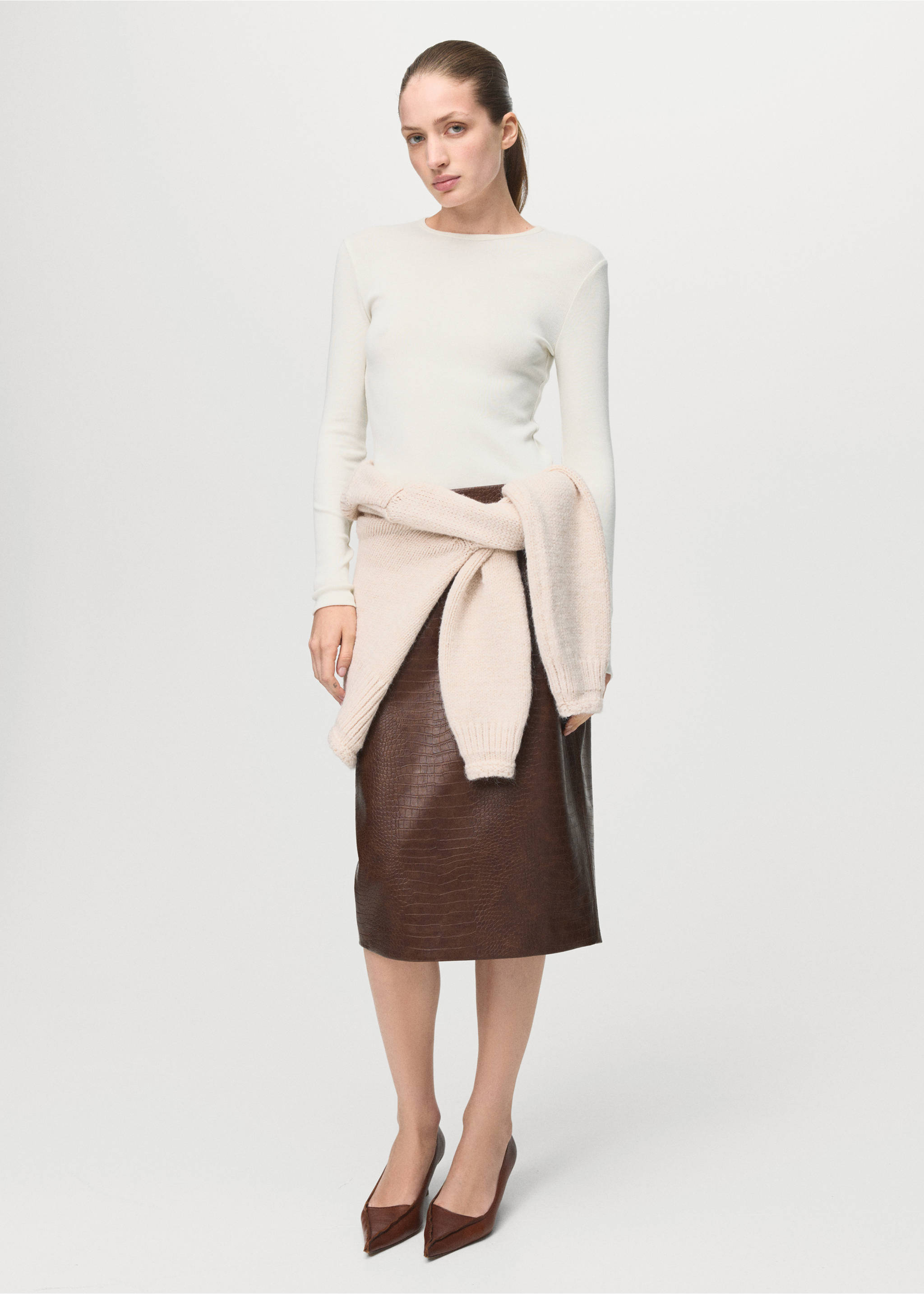 Ribbed long-sleeved t-shirt - General plane, Off White. Ref: 27001355-00.