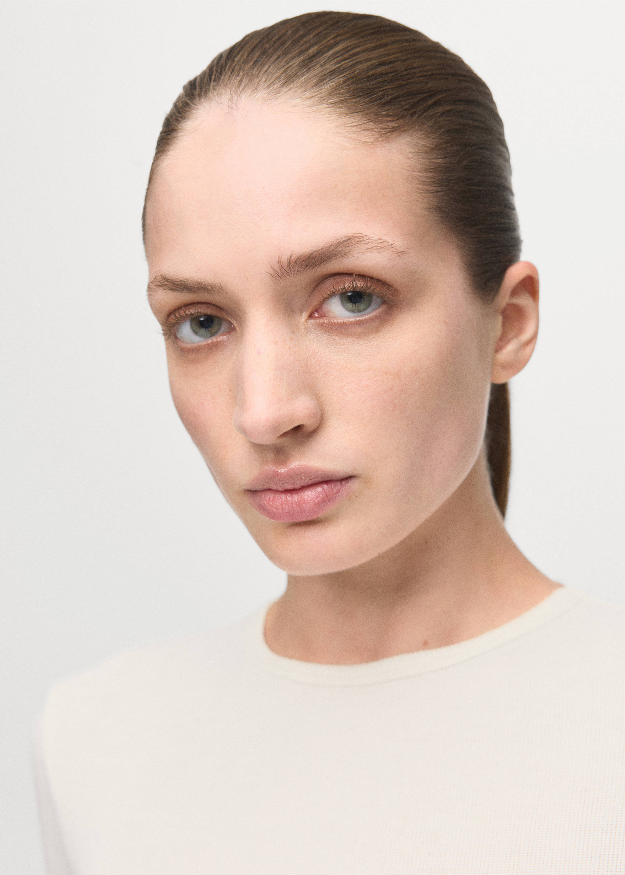 Ribbed long-sleeved t-shirt - Details of the article 1, Off White. Ref: 27001355-00.