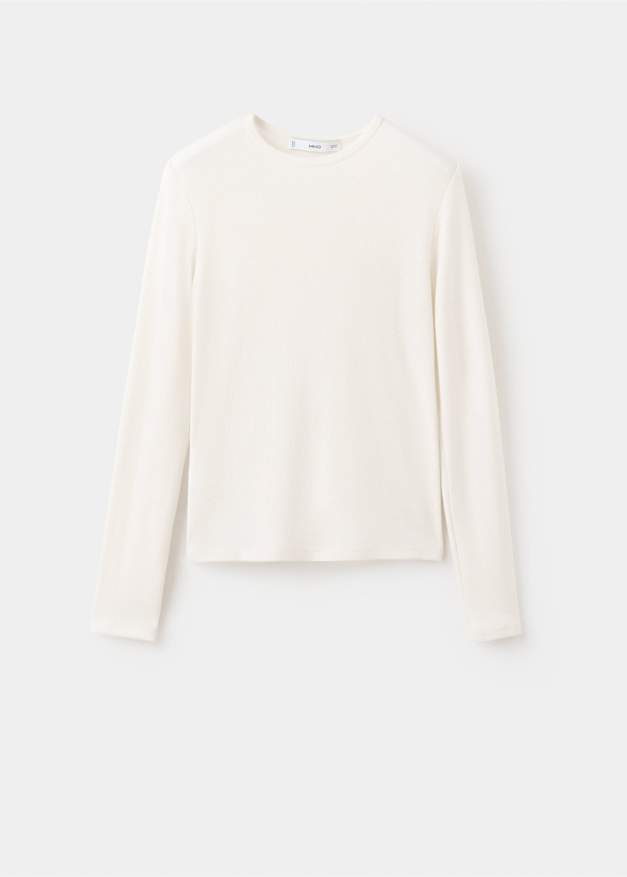 Ribbed long-sleeved t-shirt - Article without model, Off White. Ref: 27001355-00.