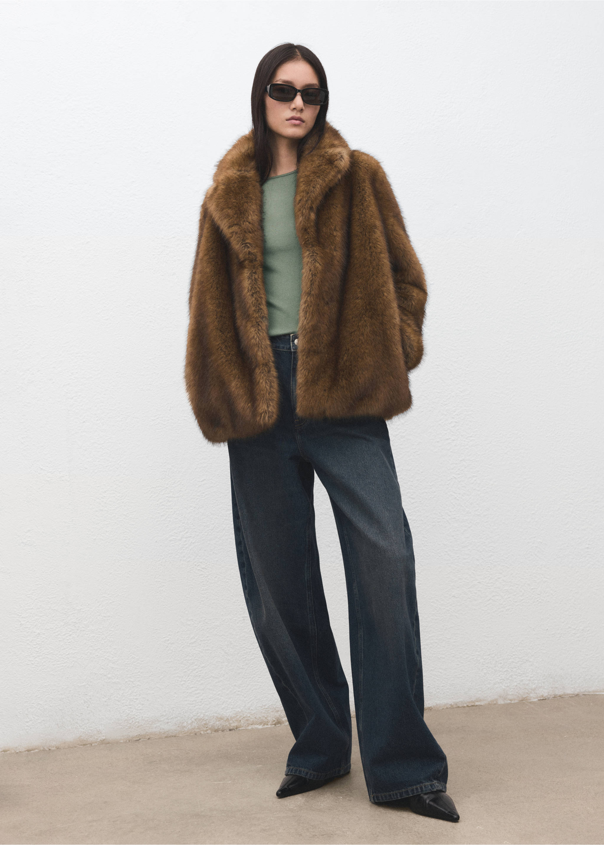 Samarreta màniga llarga canalé - Pla general, Caqui. Ref: 27001355-00.