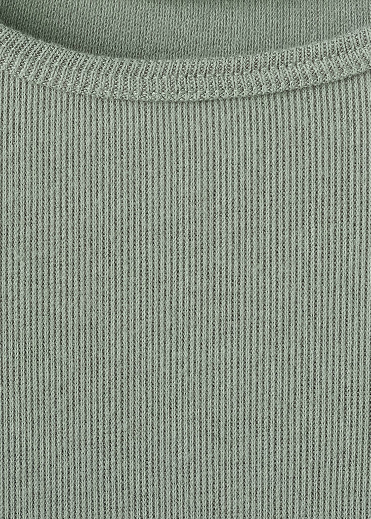Ribbed long-sleeved t-shirt — Khaki