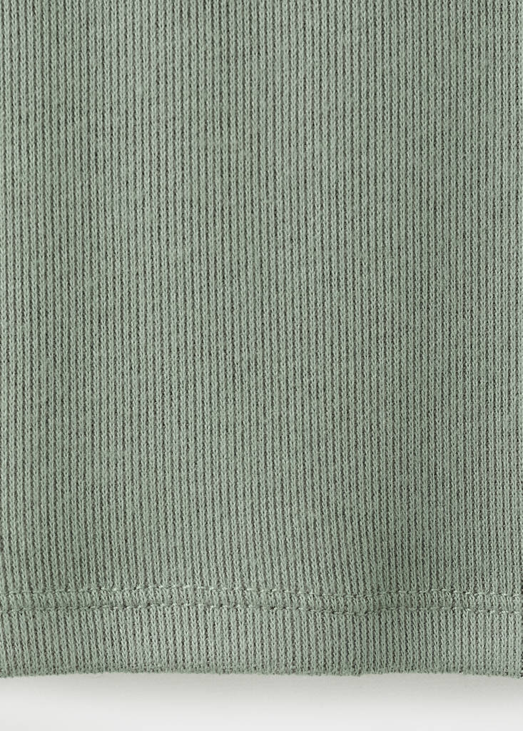 Ribbed long-sleeved t-shirt — Khaki