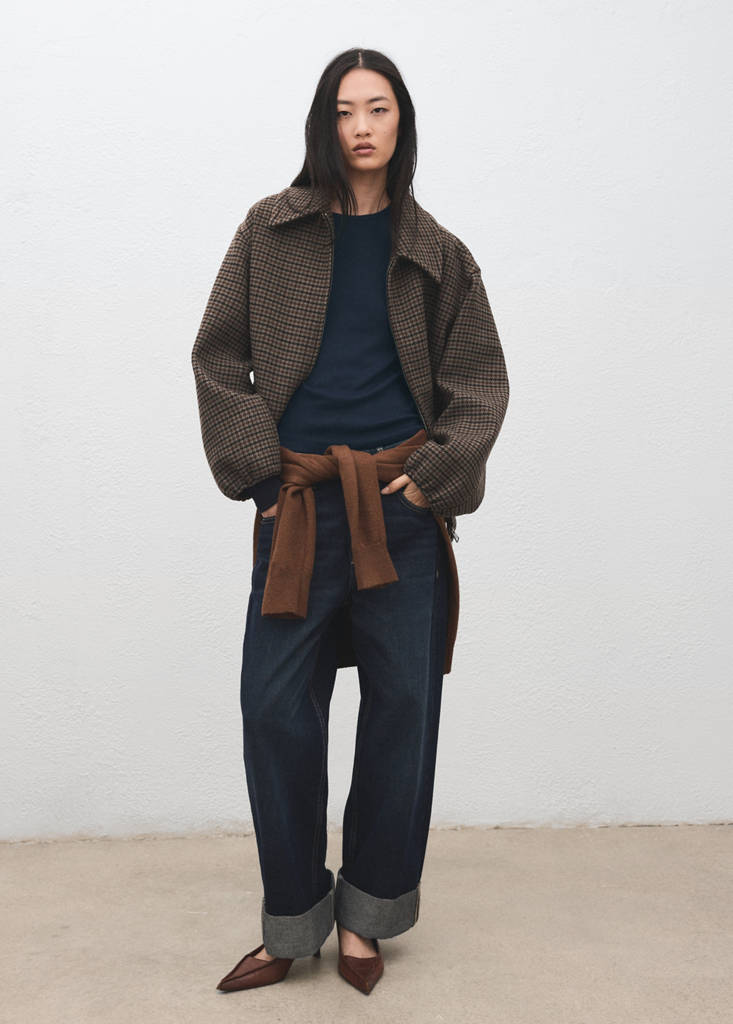 Ribbed long-sleeved t-shirt — Night Blue