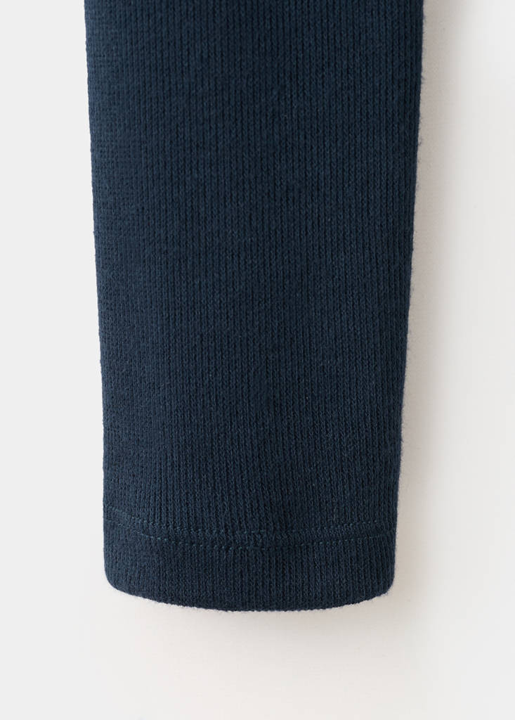 Ribbed long-sleeved t-shirt — Night Blue