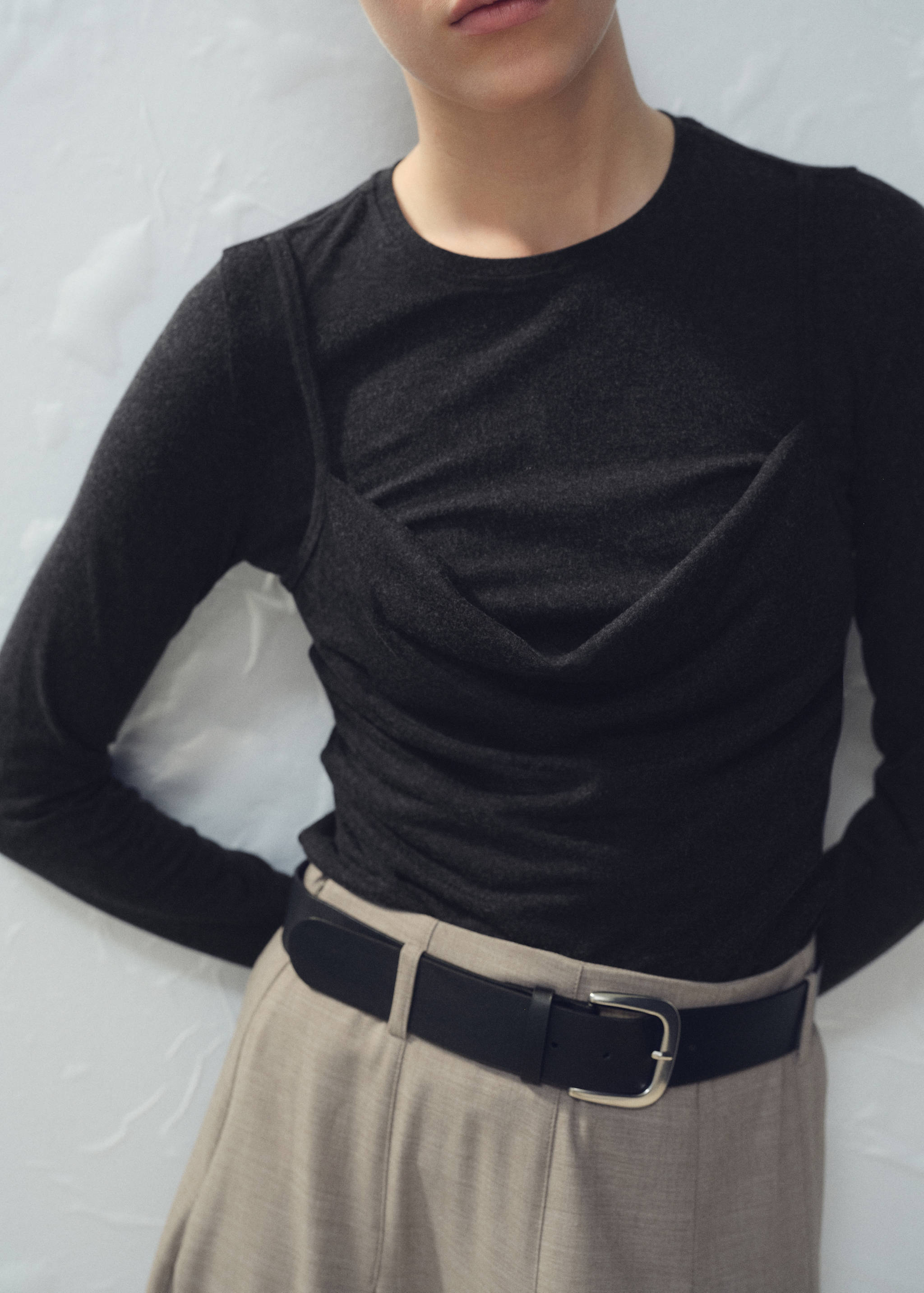 Draped combined t-shirt - Details of the article 1