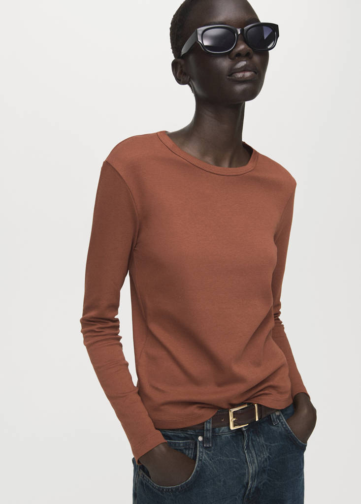 Long sleeve cotton t-shirt