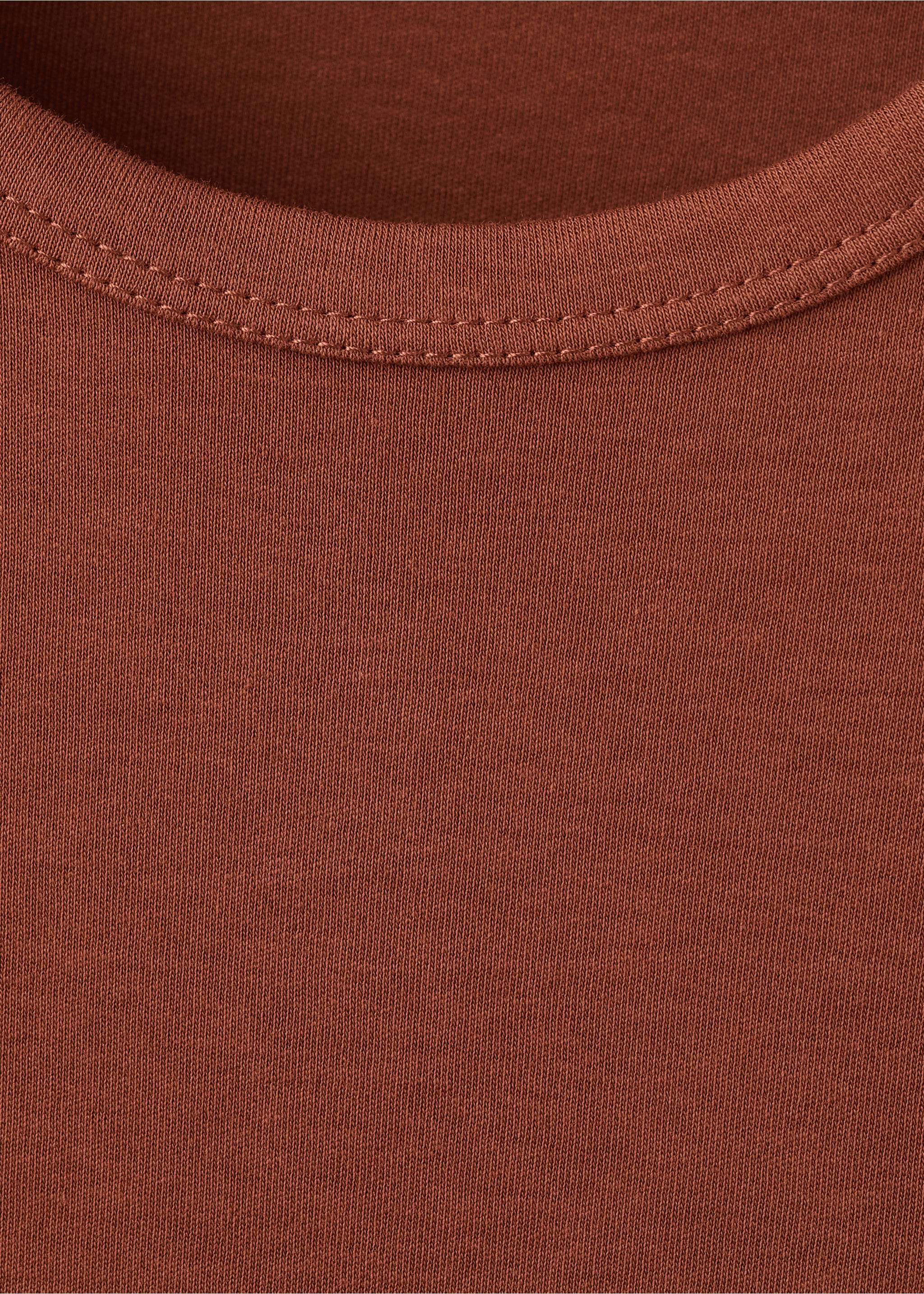 Long sleeve cotton t-shirt - Details of the article 8, Russet. Ref: 27001357-00.