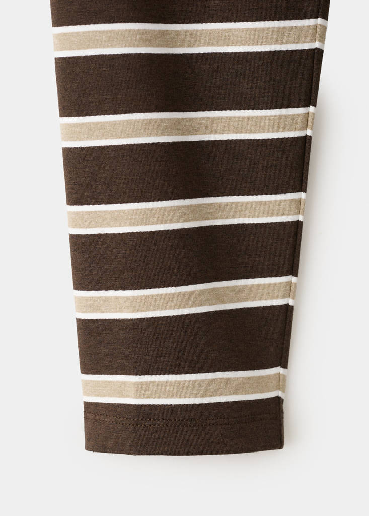 Long-sleeved striped t-shirt — Brown