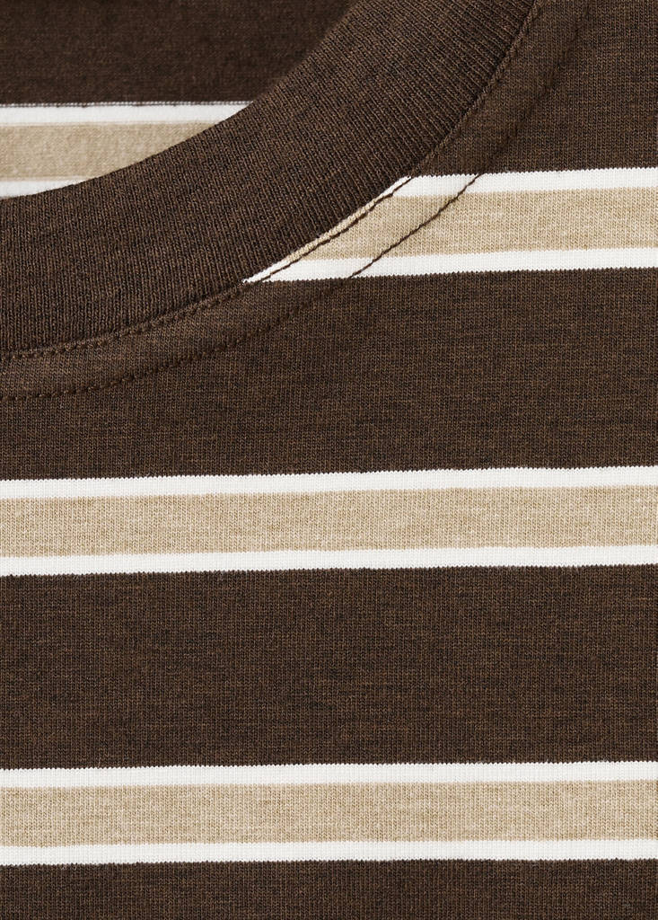 Long-sleeved striped t-shirt — Brown