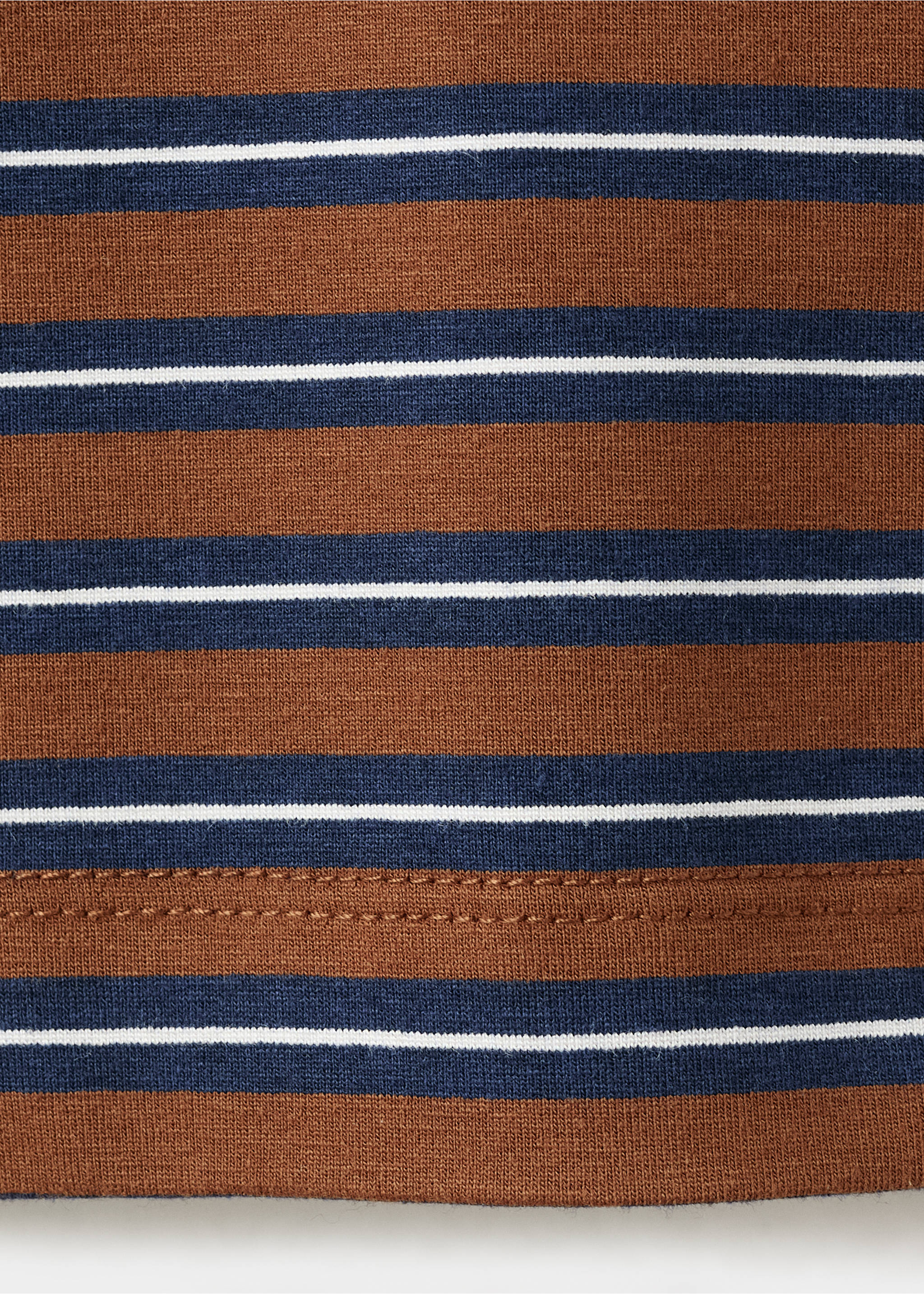 T-shirt manches courtes rayures - Détail de l'article 0, Rouge-orangé. Ref: 27001359-00.