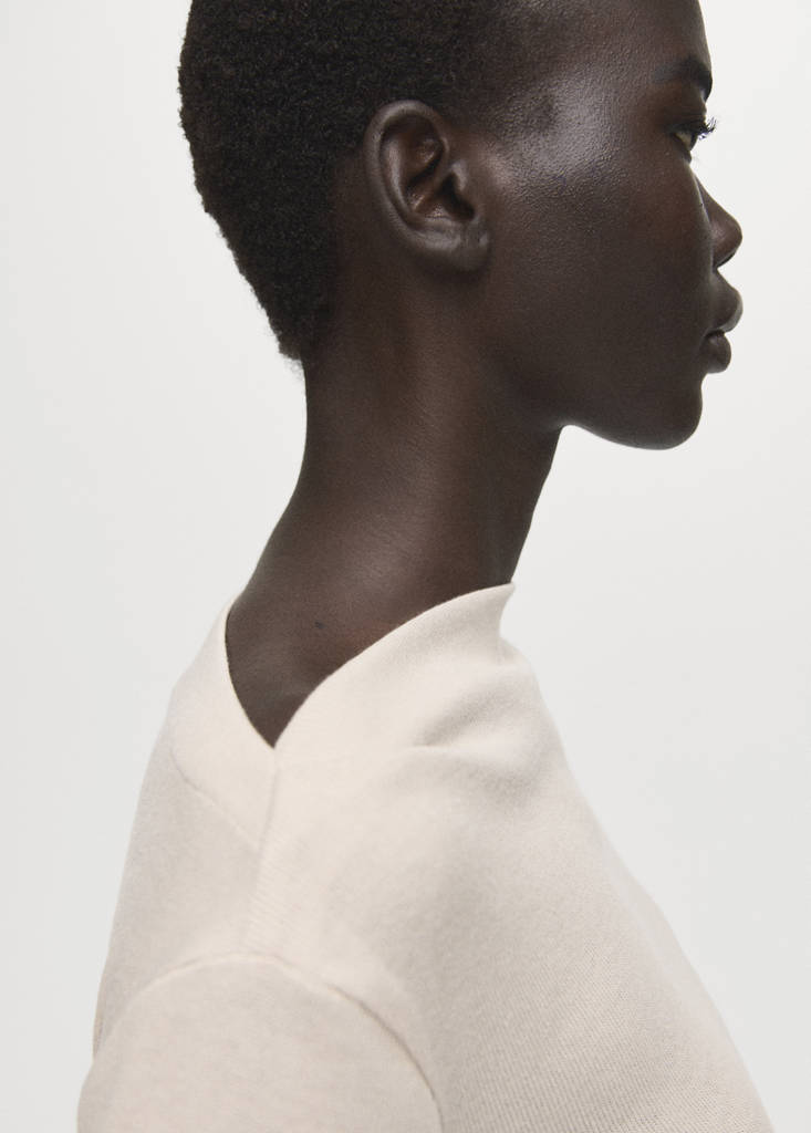 Long-sleeved boat-neck t-shirt — Sand