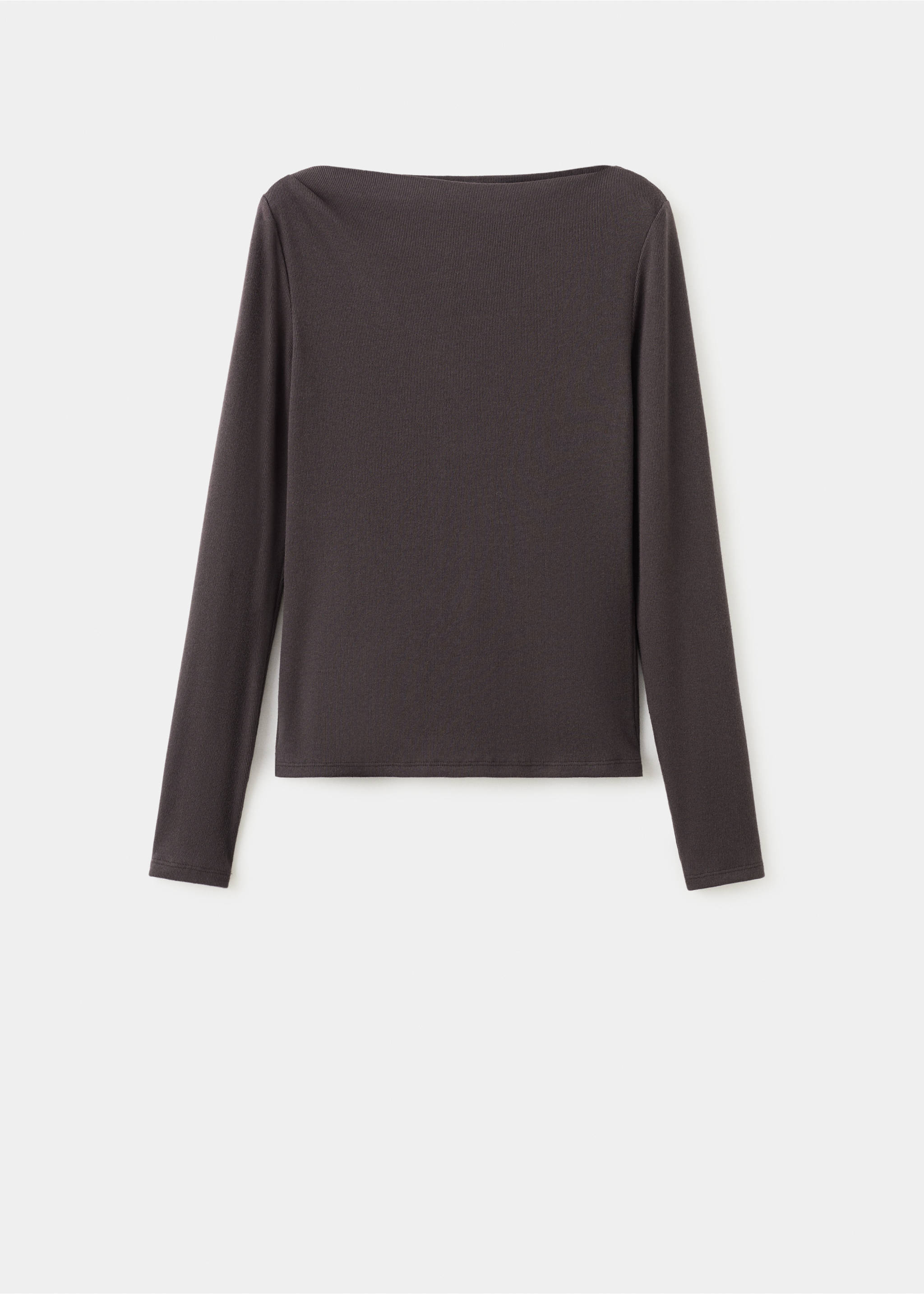 T-shirt col bateau manches longues - Article sans modèle, Chocolat. Ref: 27001360-00.