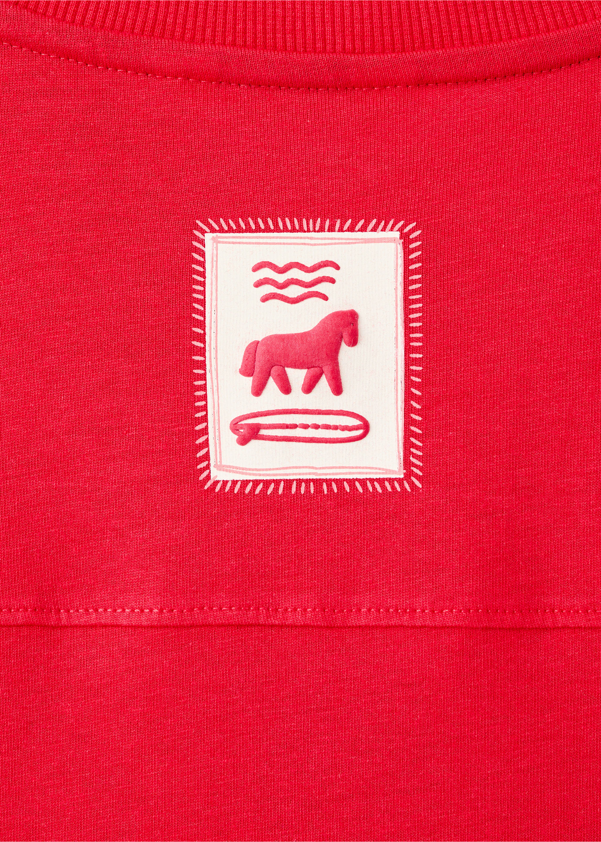 Хлопковая футболка с принтом - Деталь изделия 0, Красный. Ref: 27001511-00.