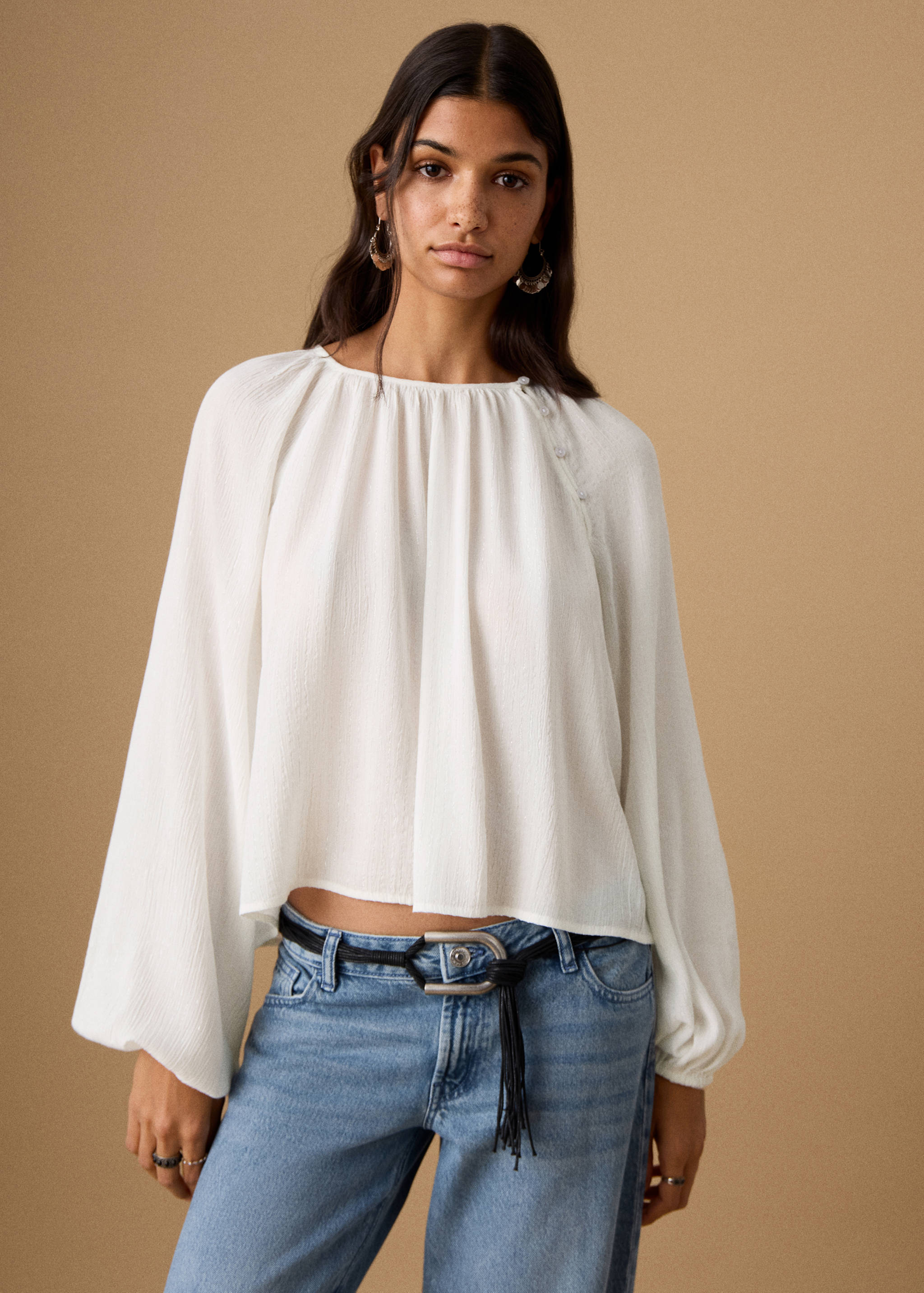 Blouse with lurex details - Medium plane
