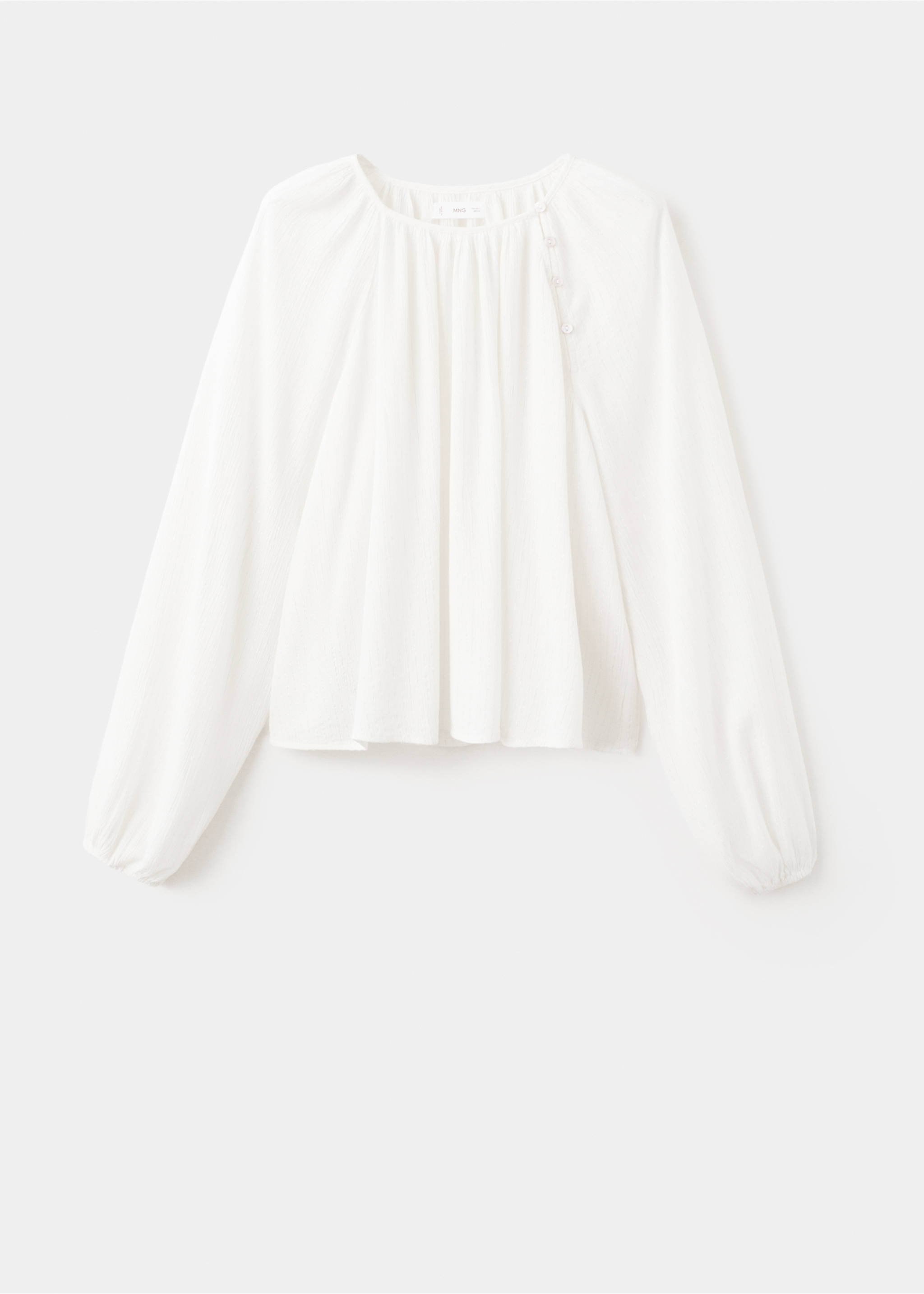 Blouse with lurex details - Изделие без модели, Грязно-белый. Ref: 27001513-00.