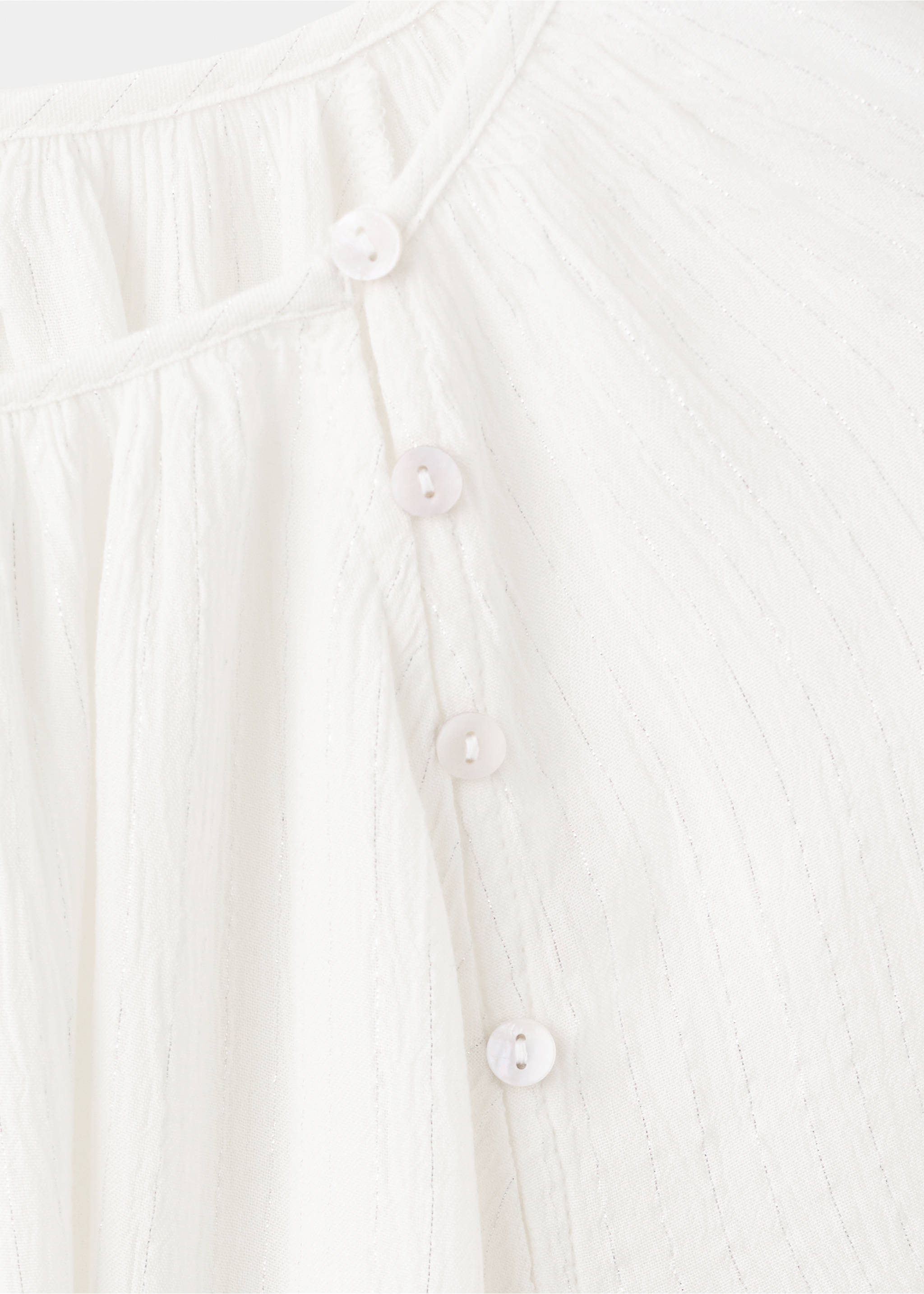 Blouse with lurex details - Деталь изделия 8, Грязно-белый. Ref: 27001513-00.