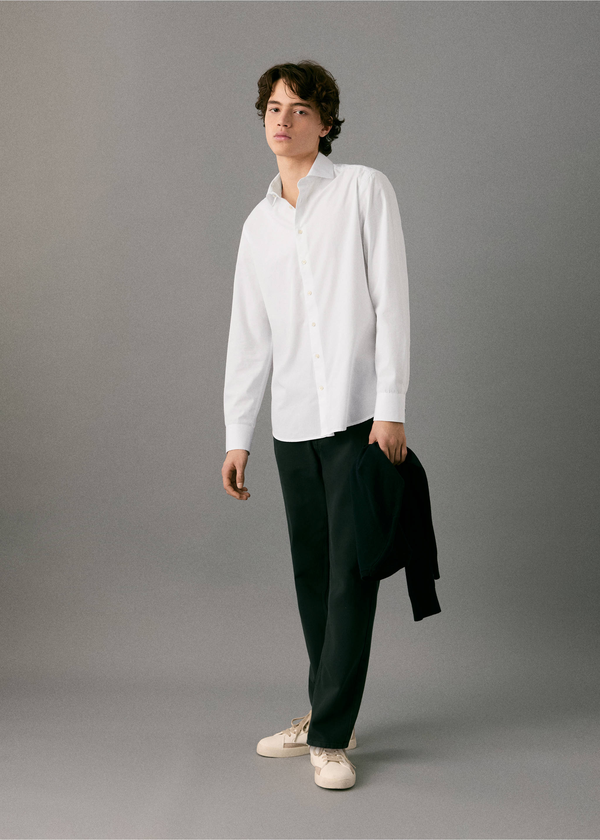 Camisa traje 100% algodón - Plano general, Blanco roto. Ref: 27001515-00.