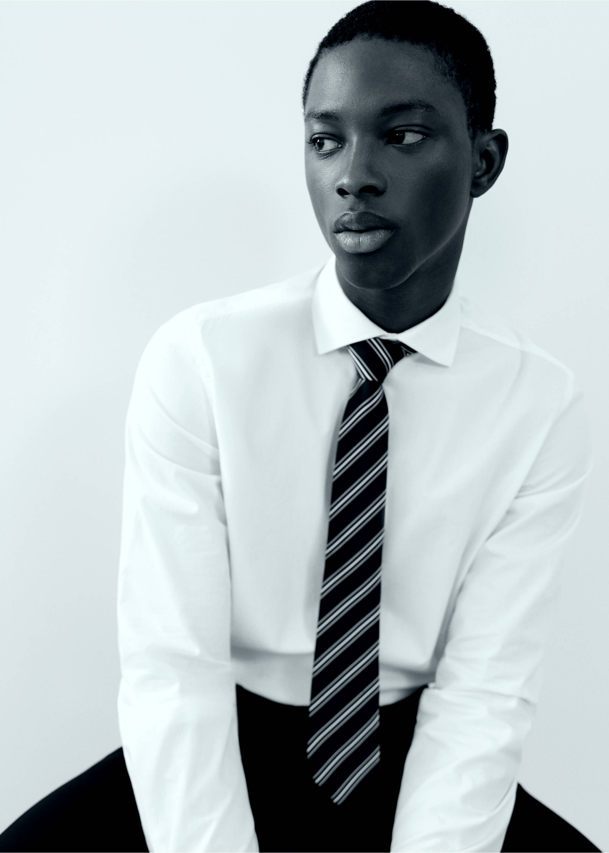 Костюмная рубашка 100% хлопок - Деталь изделия 4, Грязно-белый. Ref: 27001515-00.