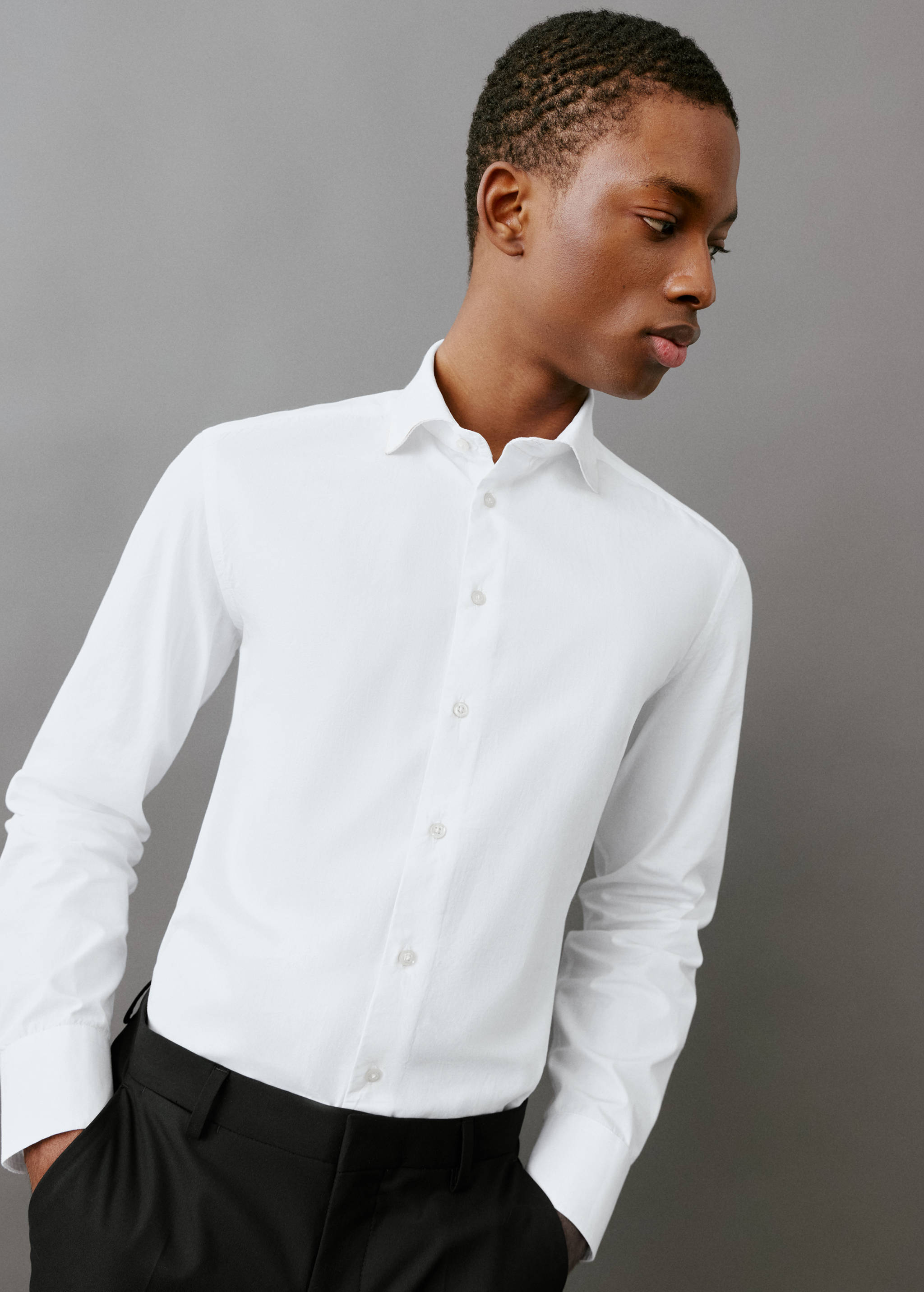 Костюмная рубашка 100% хлопок - Деталь изделия 6