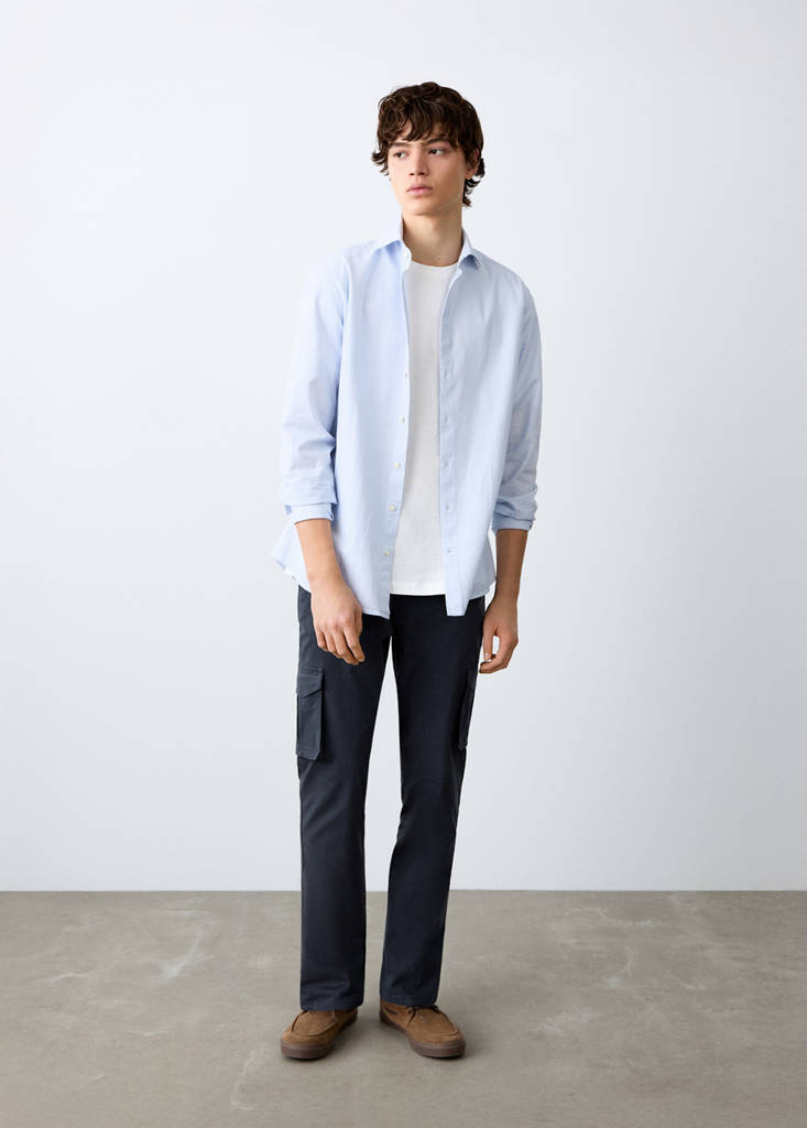 Straight cargo trousers — Navy