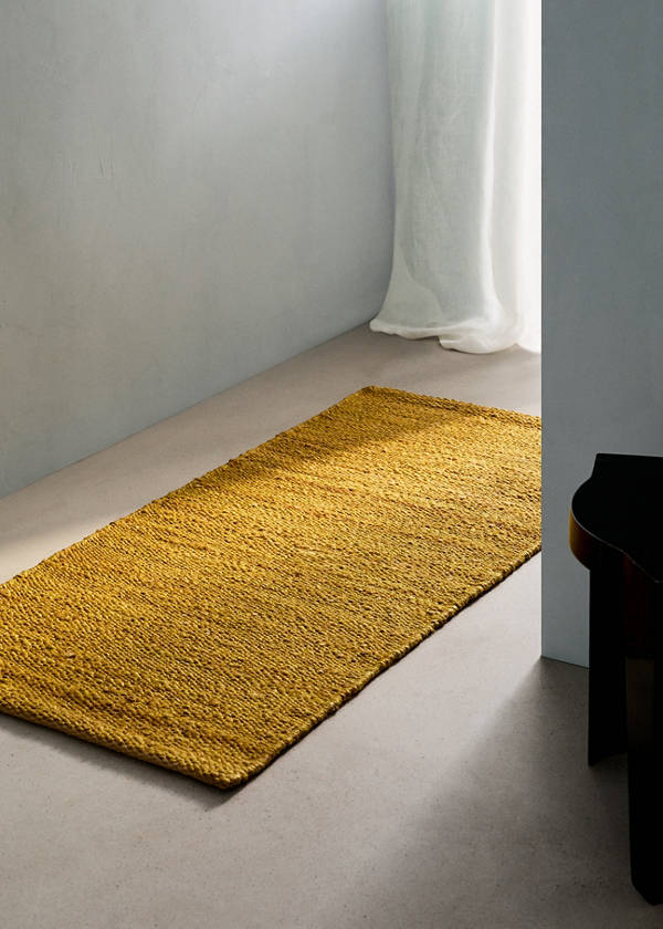Medium jute rug — Mustard