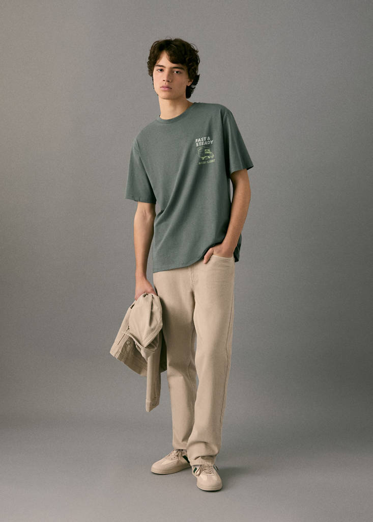 Printed cotton-blend T-shirt — Green