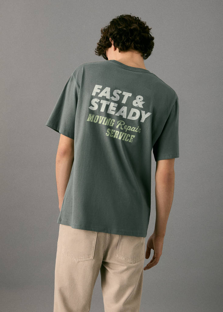 Printed cotton-blend T-shirt — Green