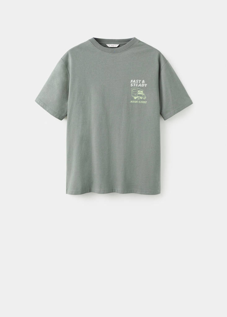 Printed cotton-blend T-shirt — Green