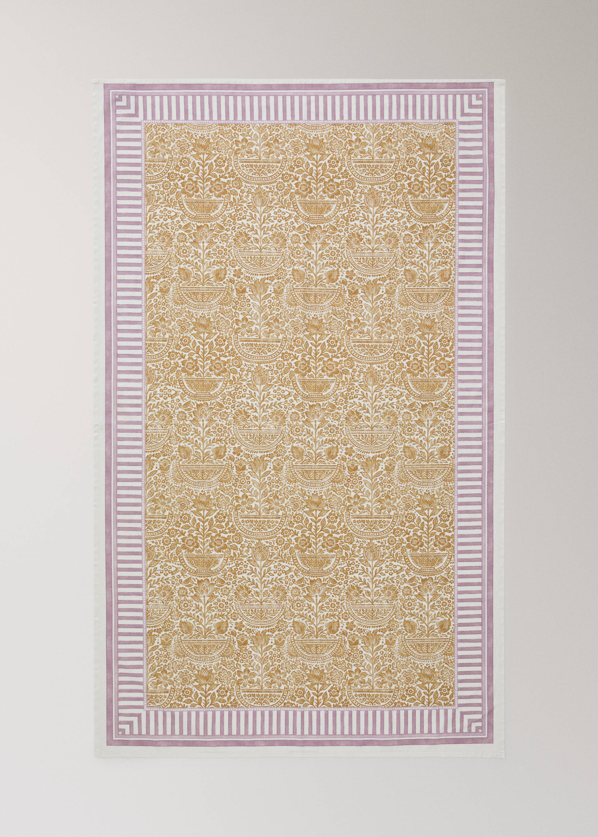 Cotton tablecloth with striped floral patterns for 6 to 8 guests - Details of the article 4