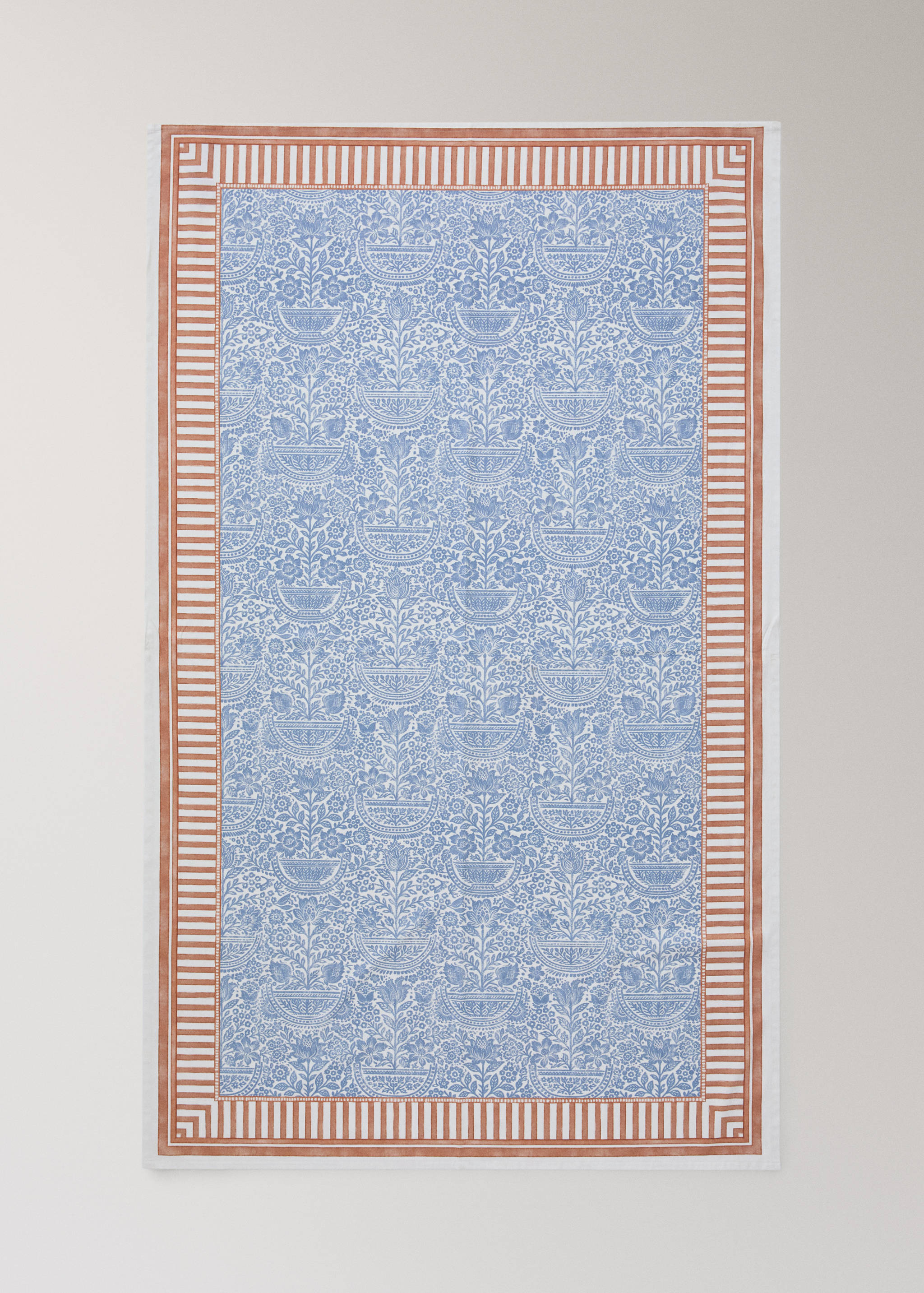 Cotton tablecloth with striped floral patterns for 6 to 8 guests - Details of the article 4