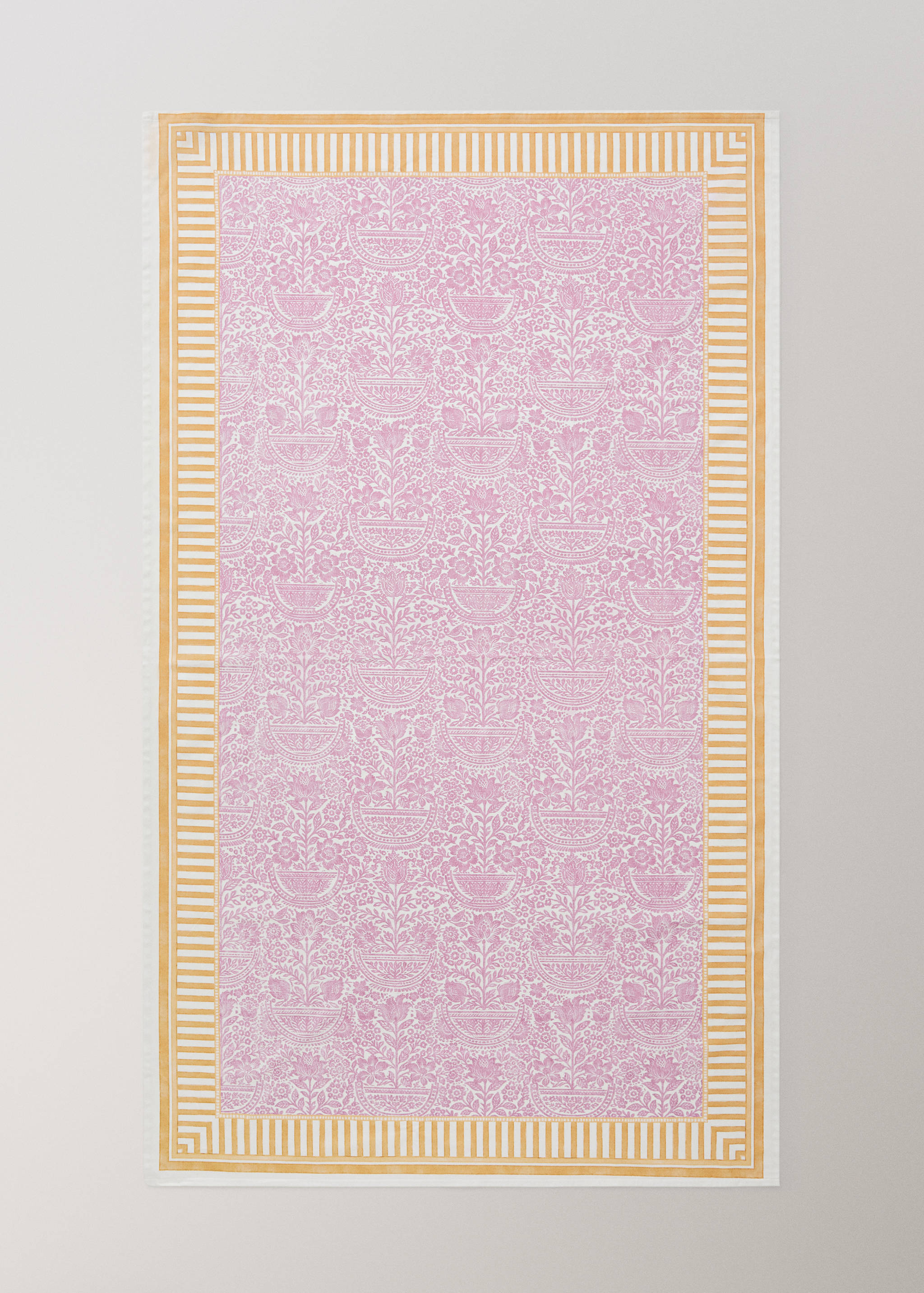 Cotton tablecloth with striped floral patterns for 6 to 8 guests - Details of the article 3