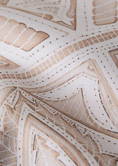 Cotton lace-effect tablecloth for 2 to 4 guests — Peach 3