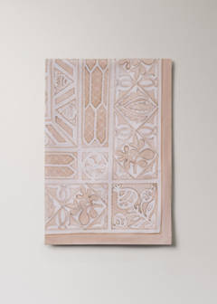 Cotton lace-effect tablecloth for 2 to 4 guests — Peach 7