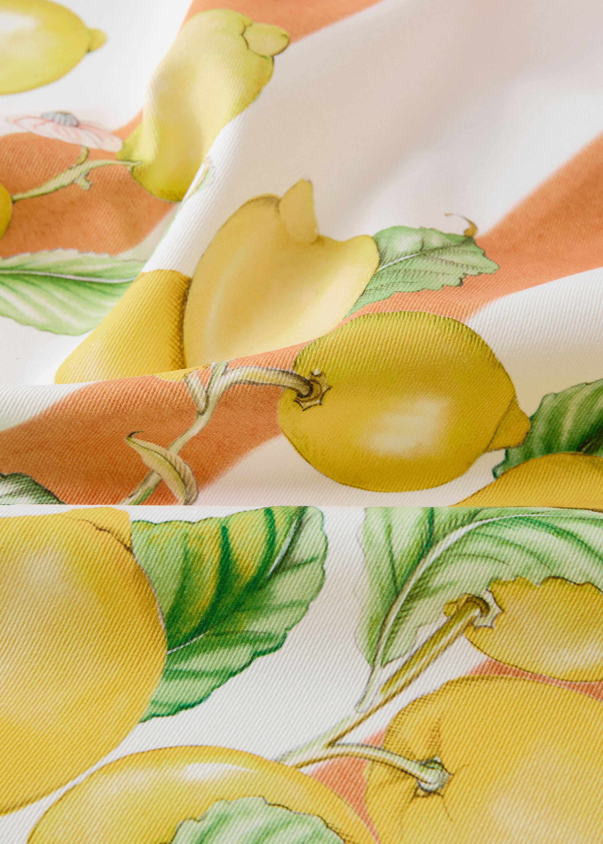 Mantel algodón estampado limones rayas 8 a 10 comensales - Detalle del artículo 2