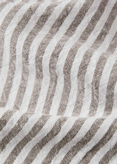 Linen cotton tablecloth with striped design for 2 to 4 diners — Light/Pastel Brown 3