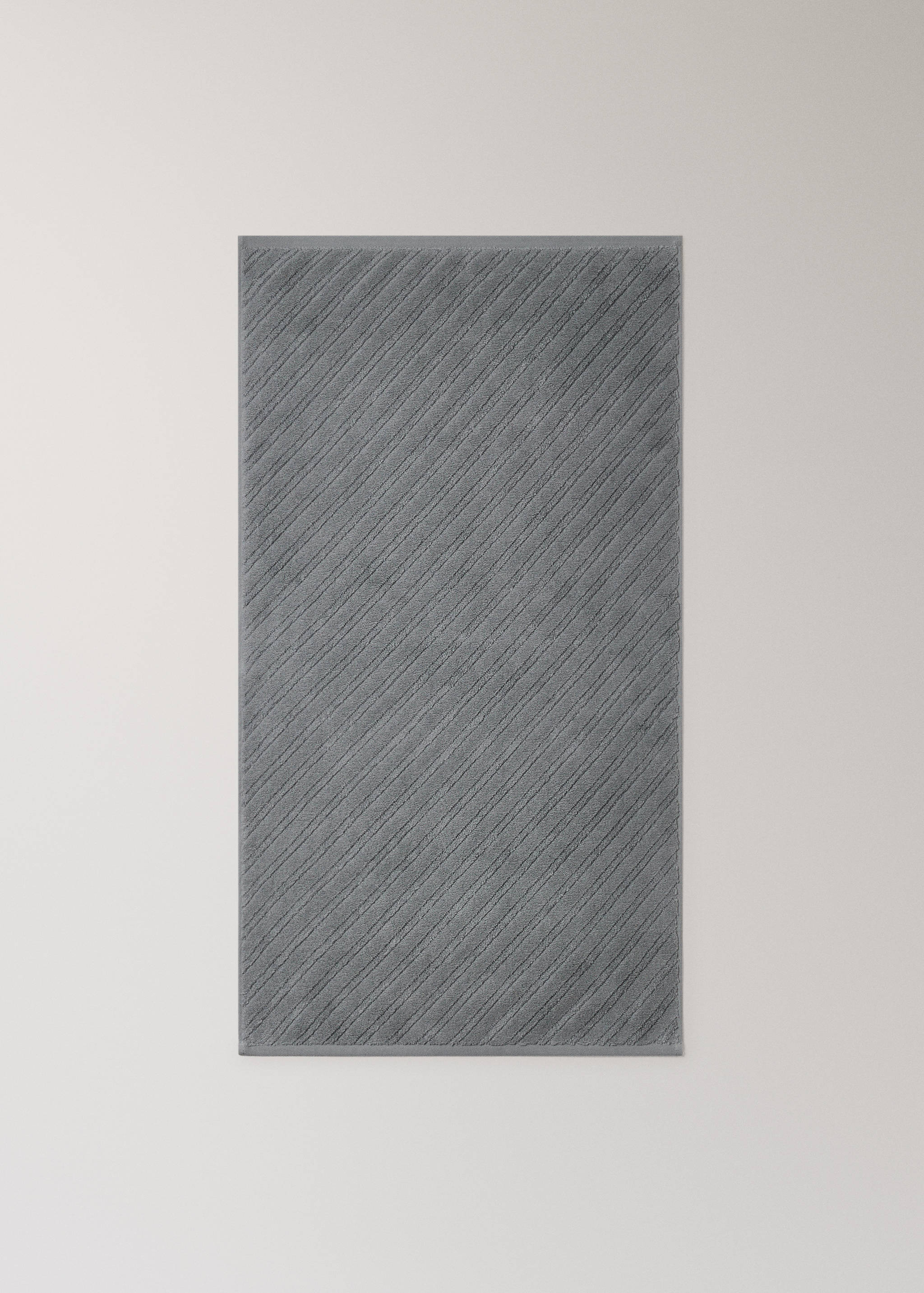 Cotton terry hand towel with diagonal structure - Details of the article 3