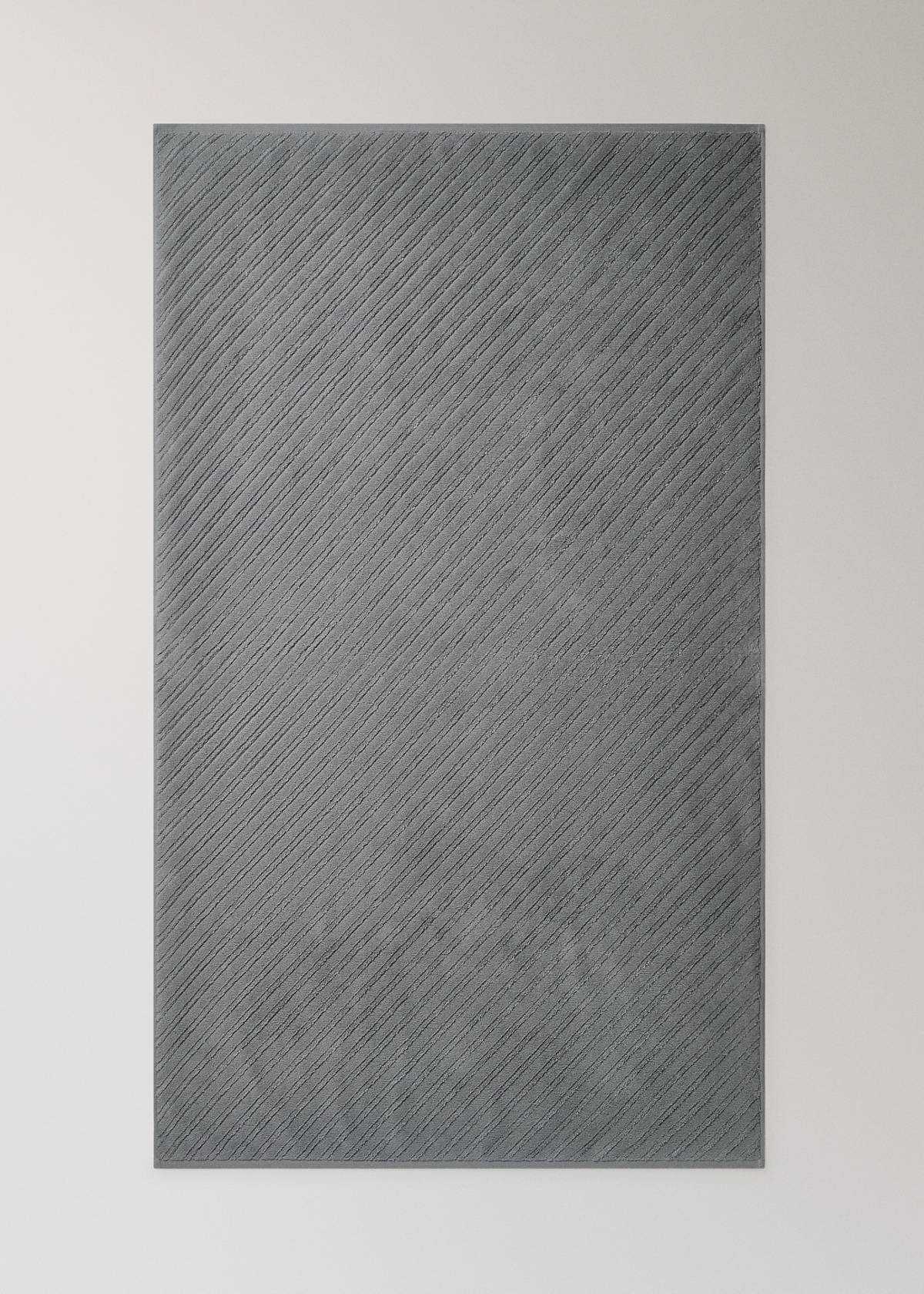 Diagonal weave cotton terry bath towel — Indigo Blue